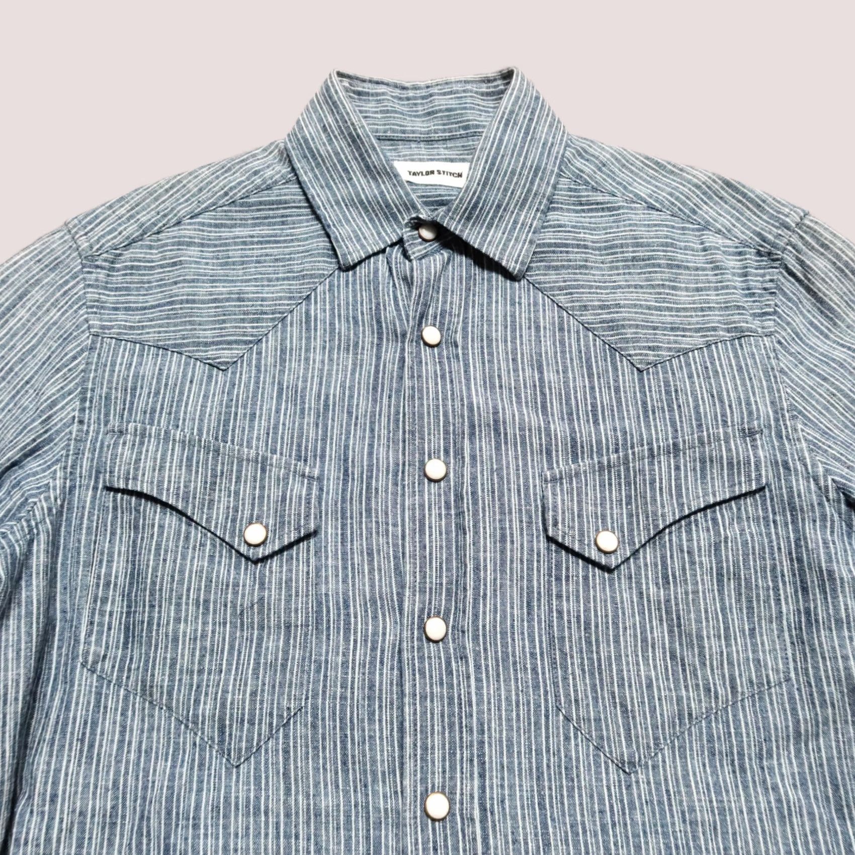 Taylor Stitch Taylor Stitch Western Shirt Mens Size 36 Blue Long Sleeve Regular Shirt Mens 36 Blue Western Taylor Stitch Size US M / EU 48-50 / 2 - 1 Thumbnail