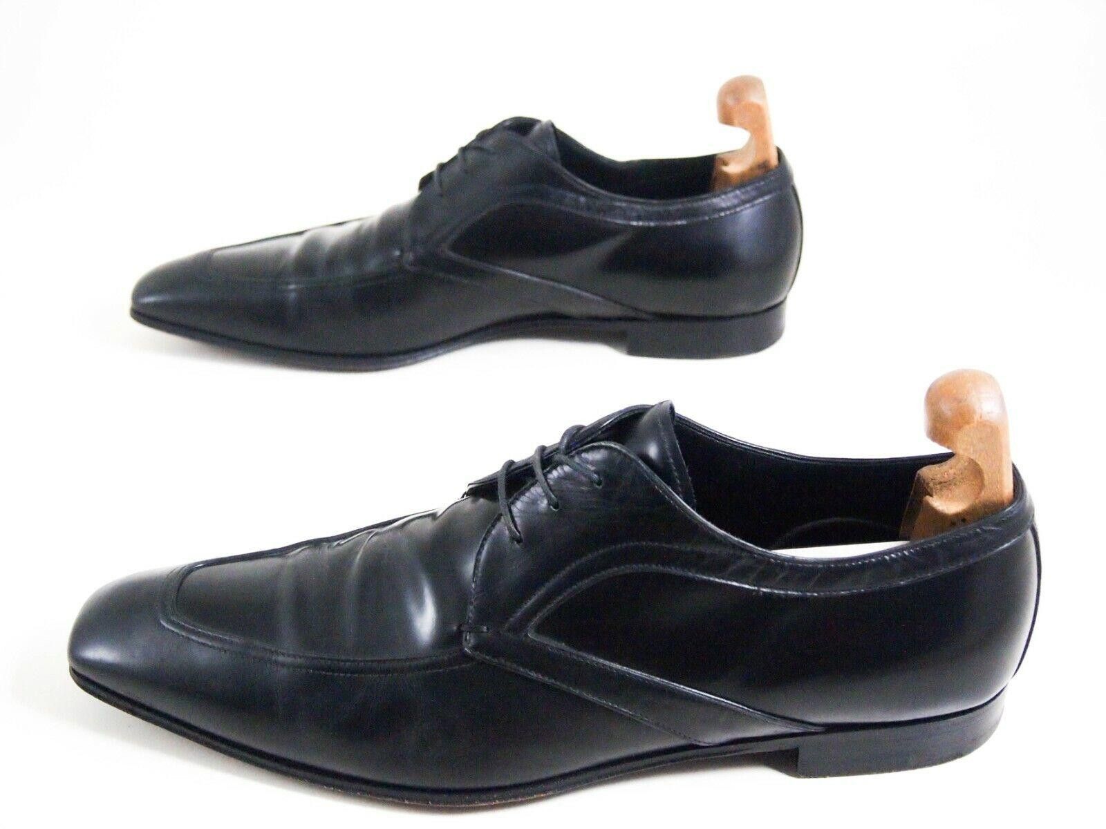 Prada Prada Derby Oxford Black Leather Mens Shoe Size EU 44 US 11 Size US 11 / EU 44 - 2 Thumbnail