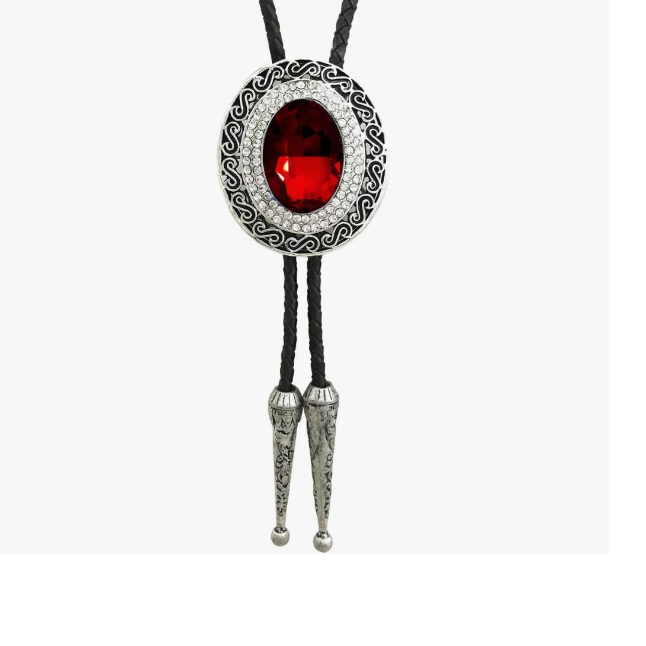 Other Large Red Rhinestone Western Bolo Tie Size ONE SIZE - 4 Thumbnail