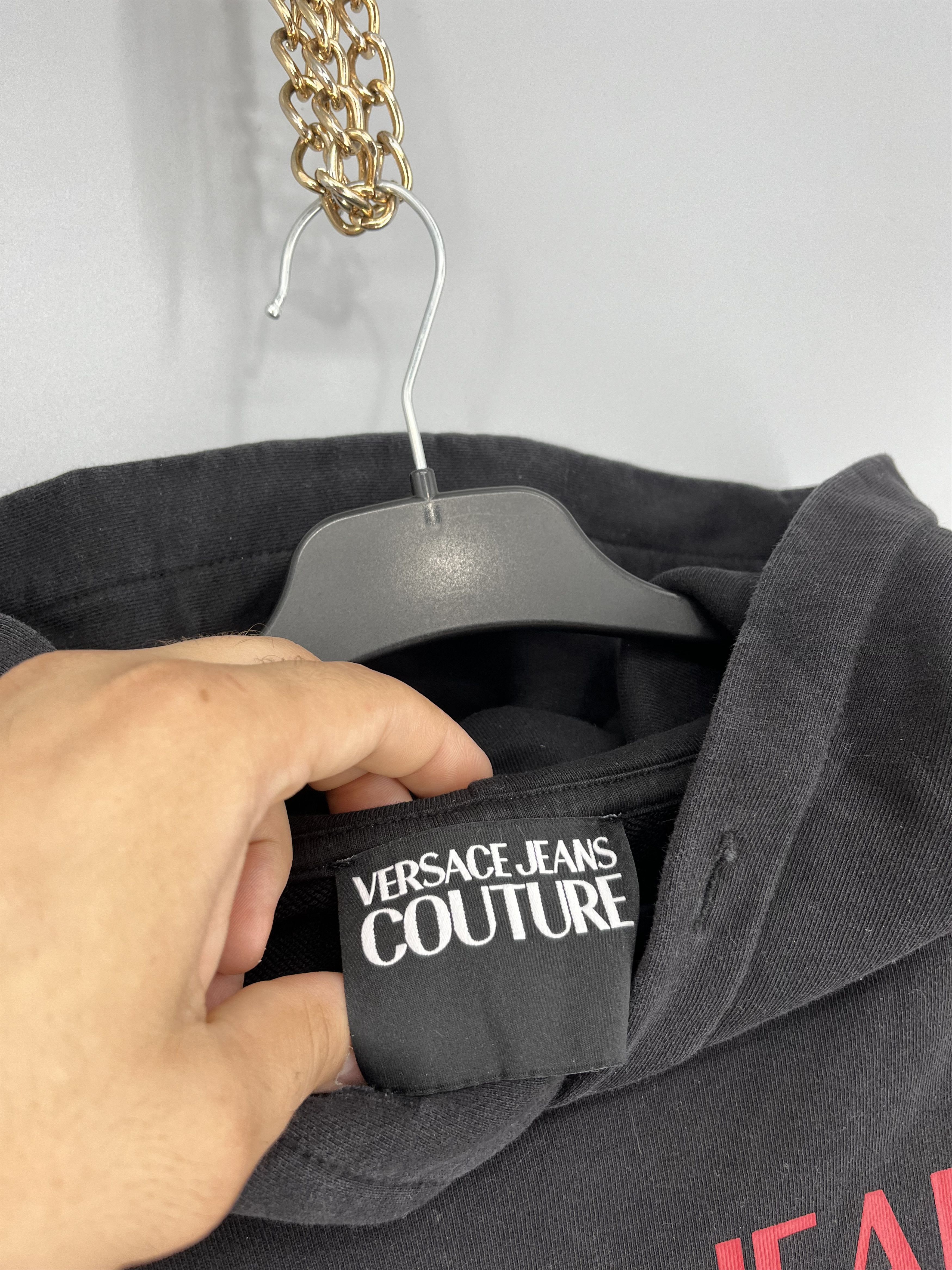 Versace Jeans Couture Versace Jeans Couture Men's Black Red Logo Hooded Sweatshirt Size US S / EU 44-46 / 1 - 7 Thumbnail