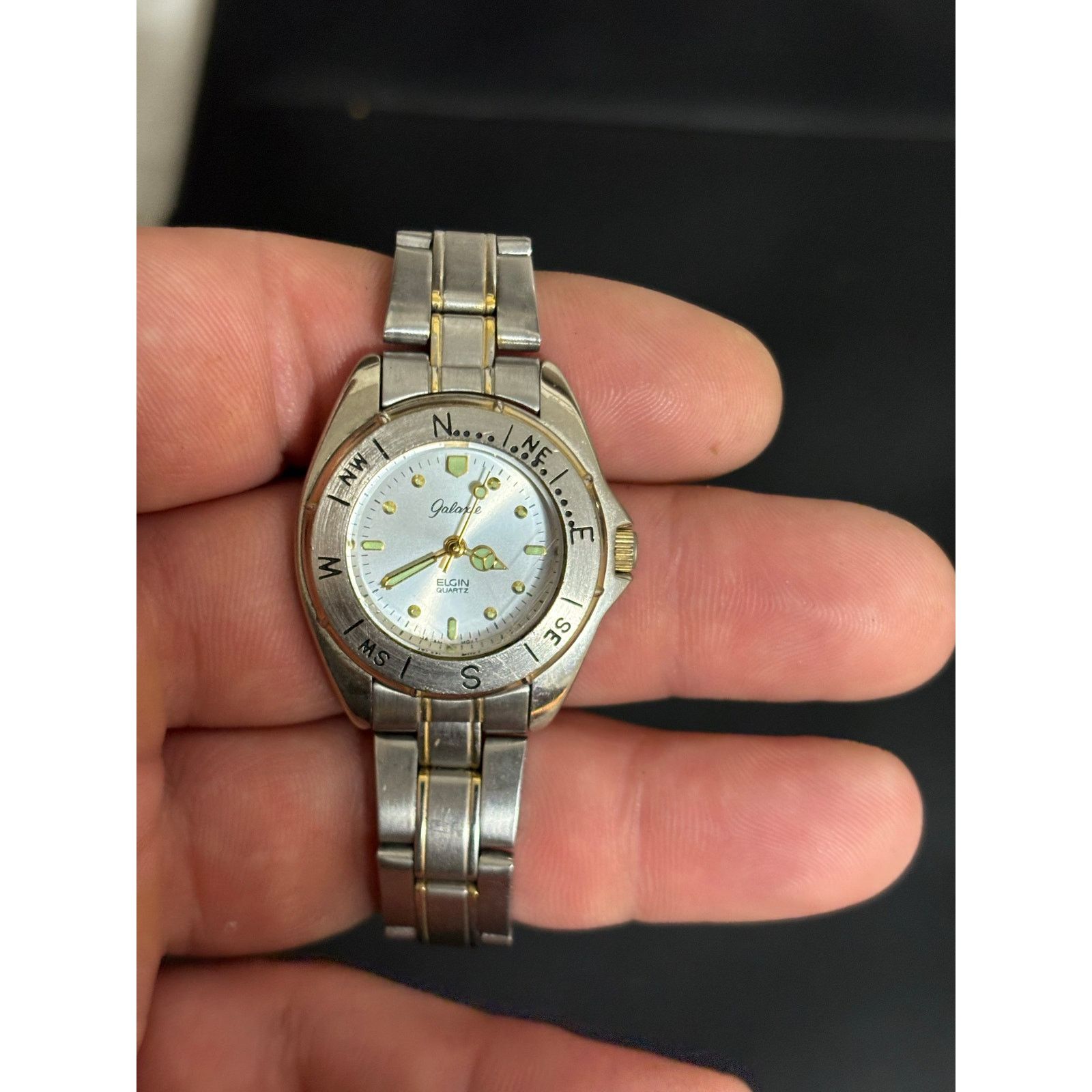 Elgin National Watch Company Vintage Galaxy By Elgin 2-Tone Womens Watch. New Battery. Size ONE SIZE - 1 Thumbnail