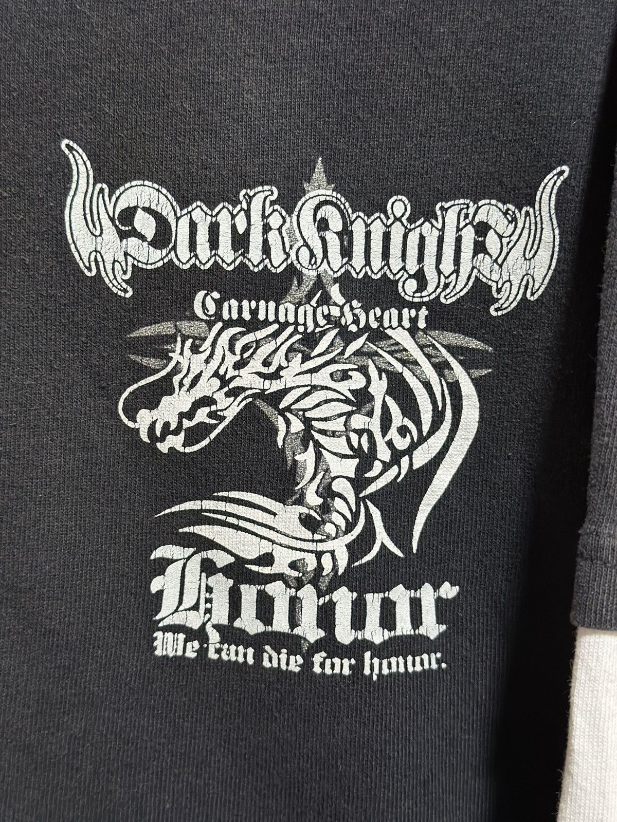 If Six Was Nine Vintage Grunge Dark Knight Dragon Long Sleeve Faded Tee Size US L / EU 52-54 / 3 - 3 Thumbnail