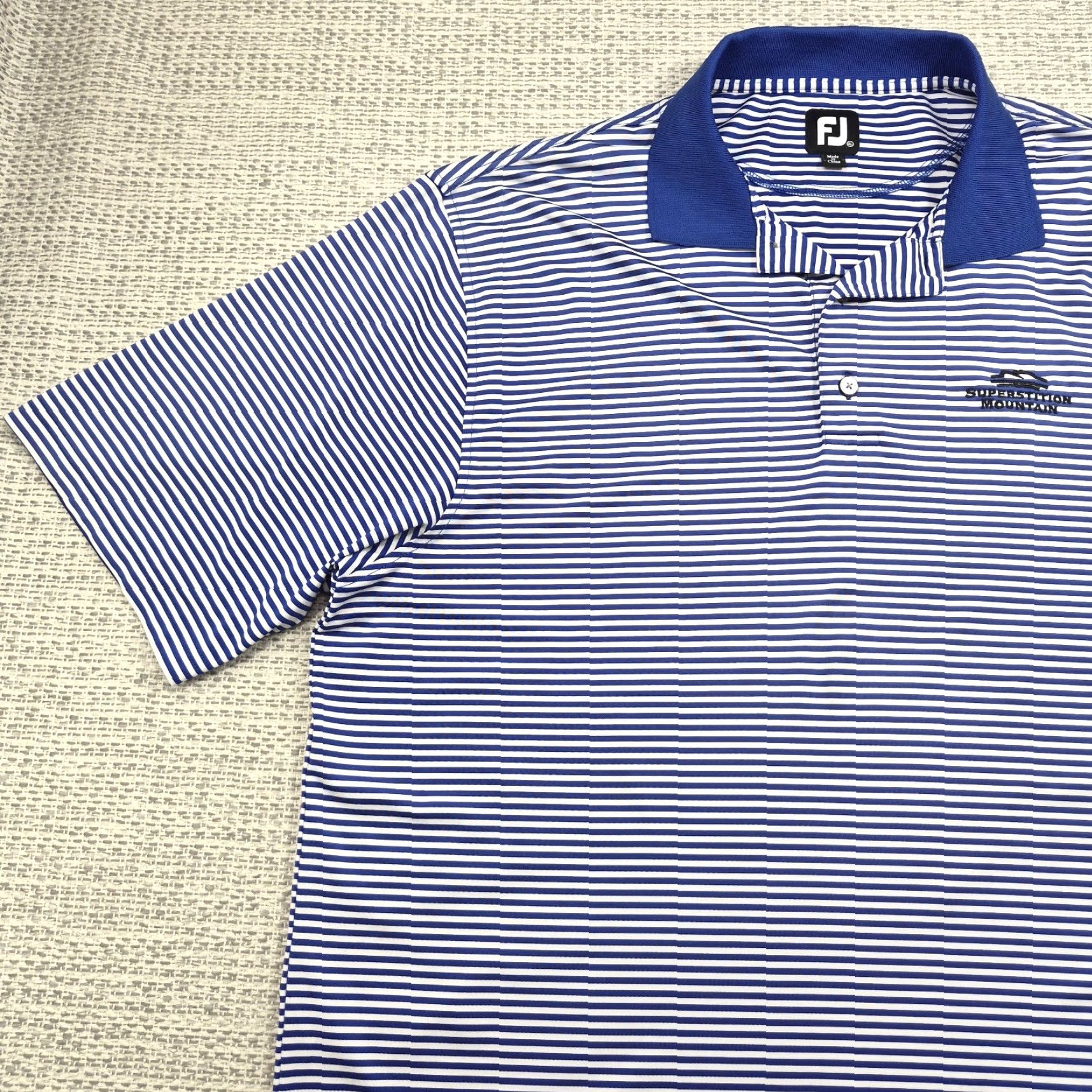 Footjoy FootJoy Polo Shirt Mens XL Striped Performance Short Sleeve Polo Golf Shirt Mens 2XL Multicolor Logo Pattern Size US XL / EU 56 / 4 - 2 Thumbnail