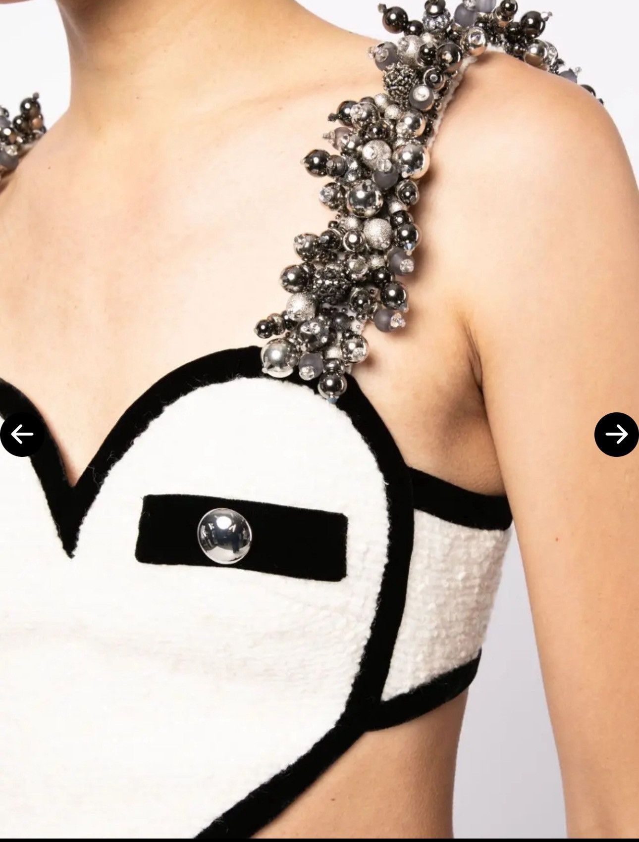 Area Area Women's Bead-embellished Heart Crop Top Size XS / US 0-2 / IT 36-38 - 5 Thumbnail