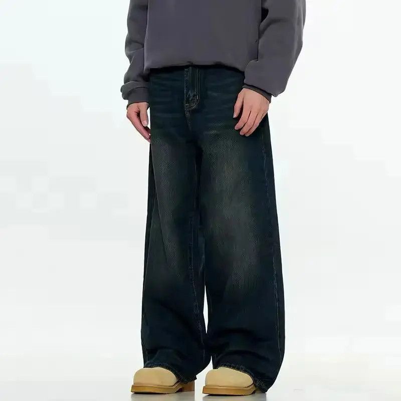 Japanese Brand Design Wide Leg Loose Straight Streetwear Jeans Pants Size US 30 / EU 46 - 3 Thumbnail