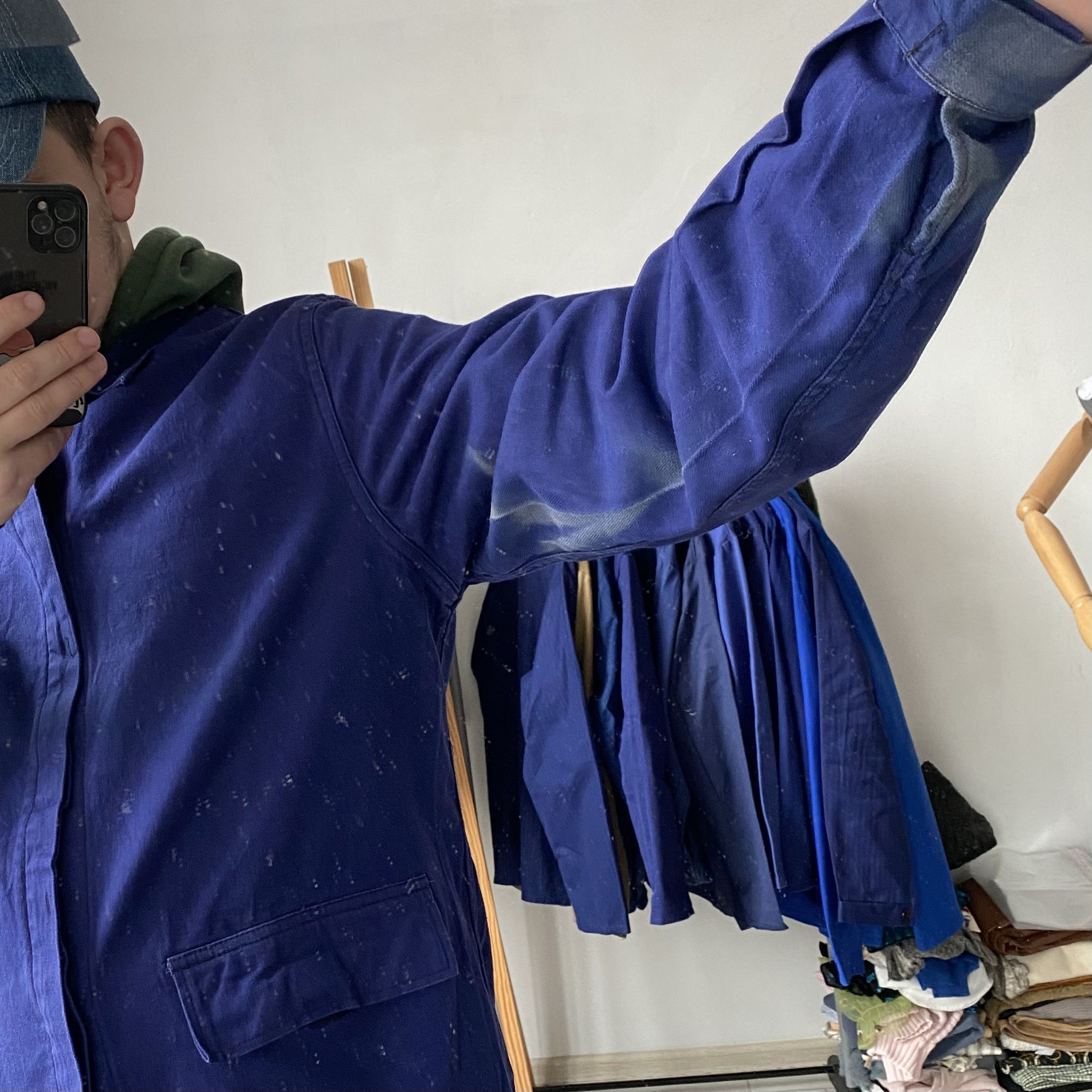 Le Laboureur Vintage 80s Faded Sanfor French Chore jacket Work le mont Size US M / EU 48-50 / 2 - 4 Thumbnail