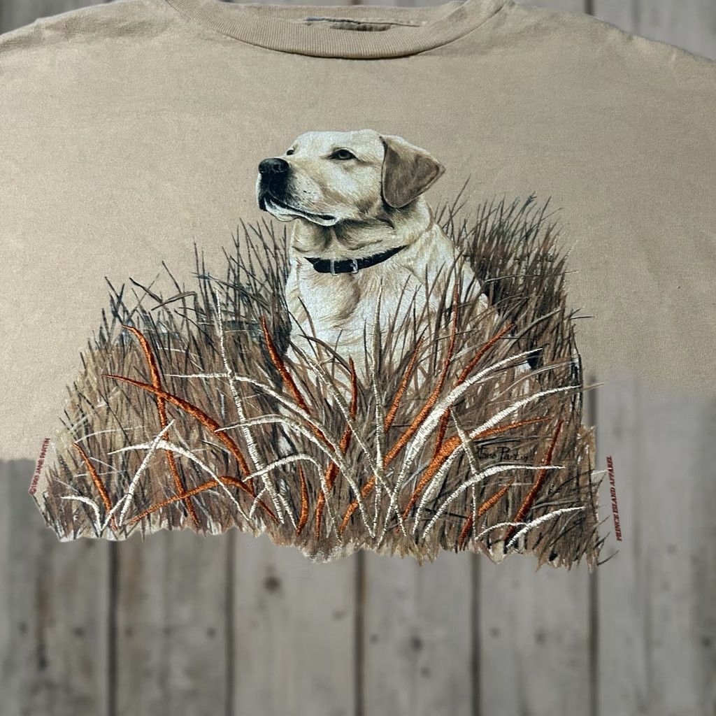 VINTAGE Ducks Unlimited Nature Shirt XL Men Tan 90s Dog Outdoors Shirt