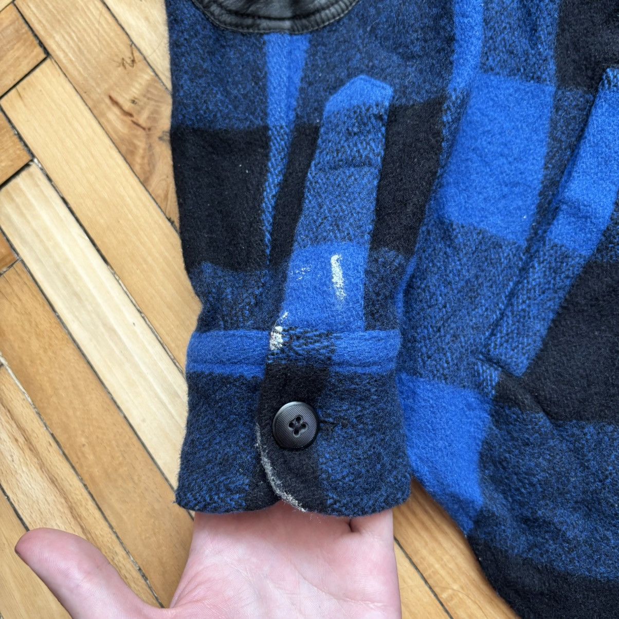 Beams Japan × Beams Plus × Vintage Vintage Japanese Beams+ Wool & Cow Leather Flannel Overshirt Size US S / EU 44-46 / 1 - 4 Thumbnail