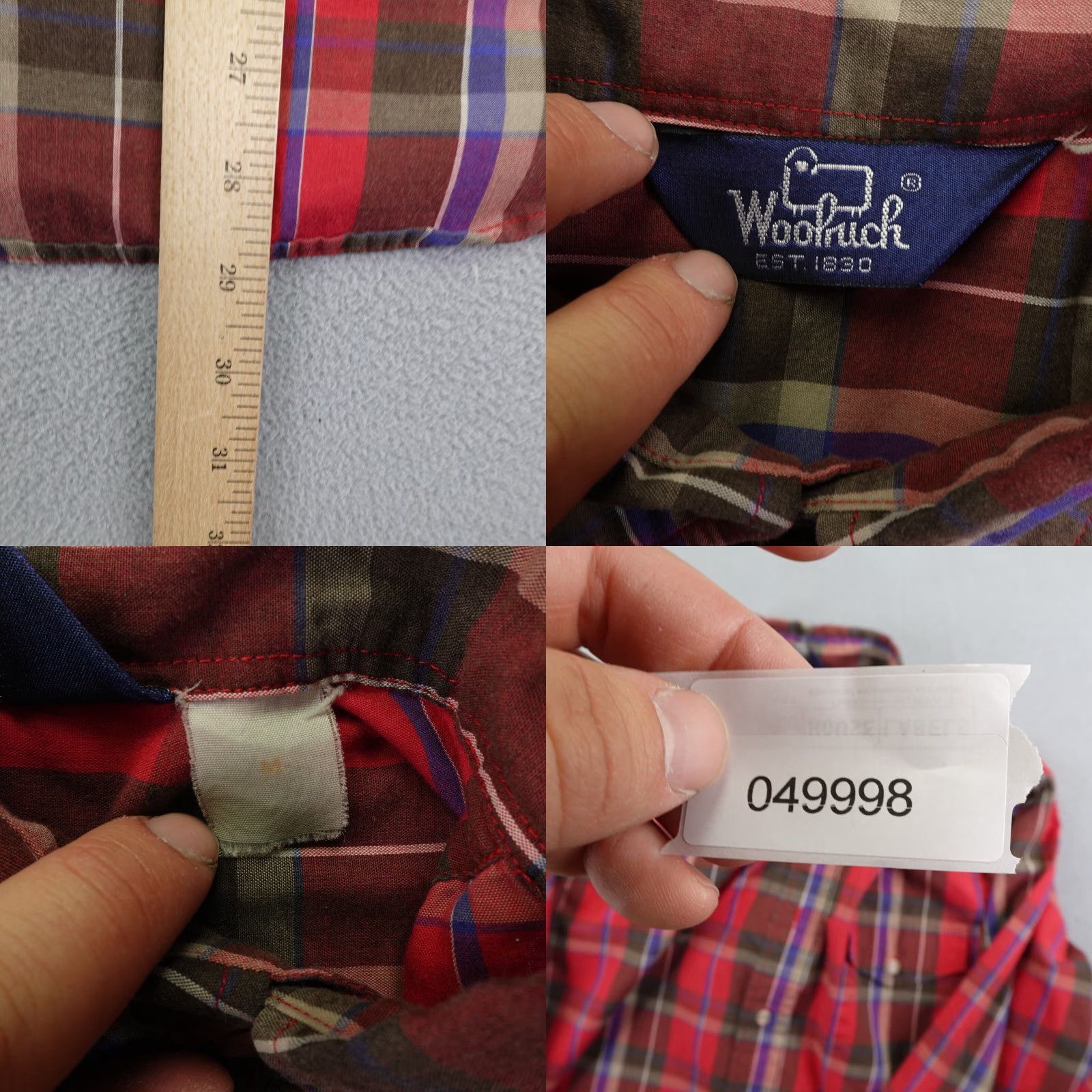 Vintage VINTAGE Woolrich Shirt Mens M Red Plaid Button-Up 90s Outdoor Casual Workwear Size US M / EU 48-50 / 2 - 8 Thumbnail