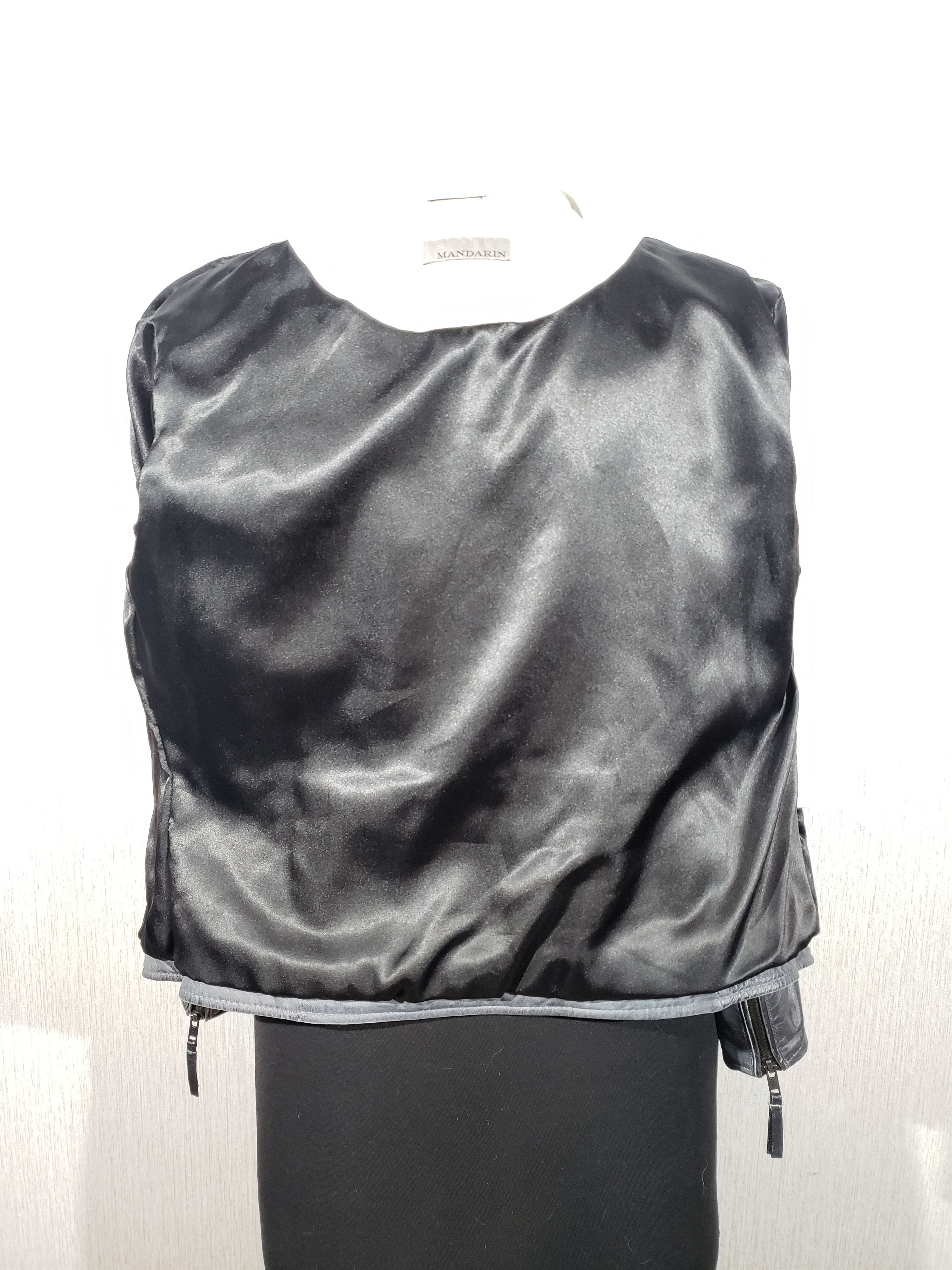 Other Black and white women's biker jacket made of leather. Size M / US 6-8 / IT 42-44 - 5 Thumbnail