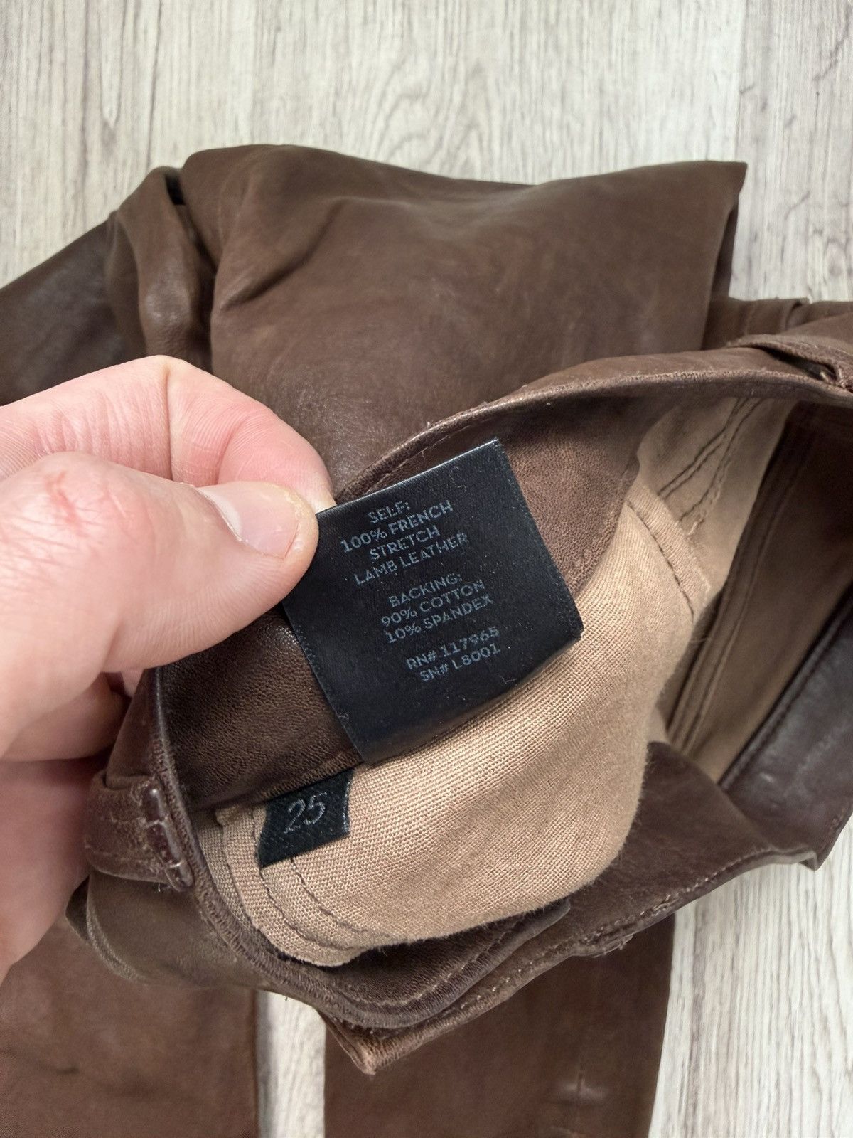 J Brand J Brand Brown Stretch Lamb Leather Zip Pants Size 25 Size 25" / US 0 / IT 36 - 22 Thumbnail