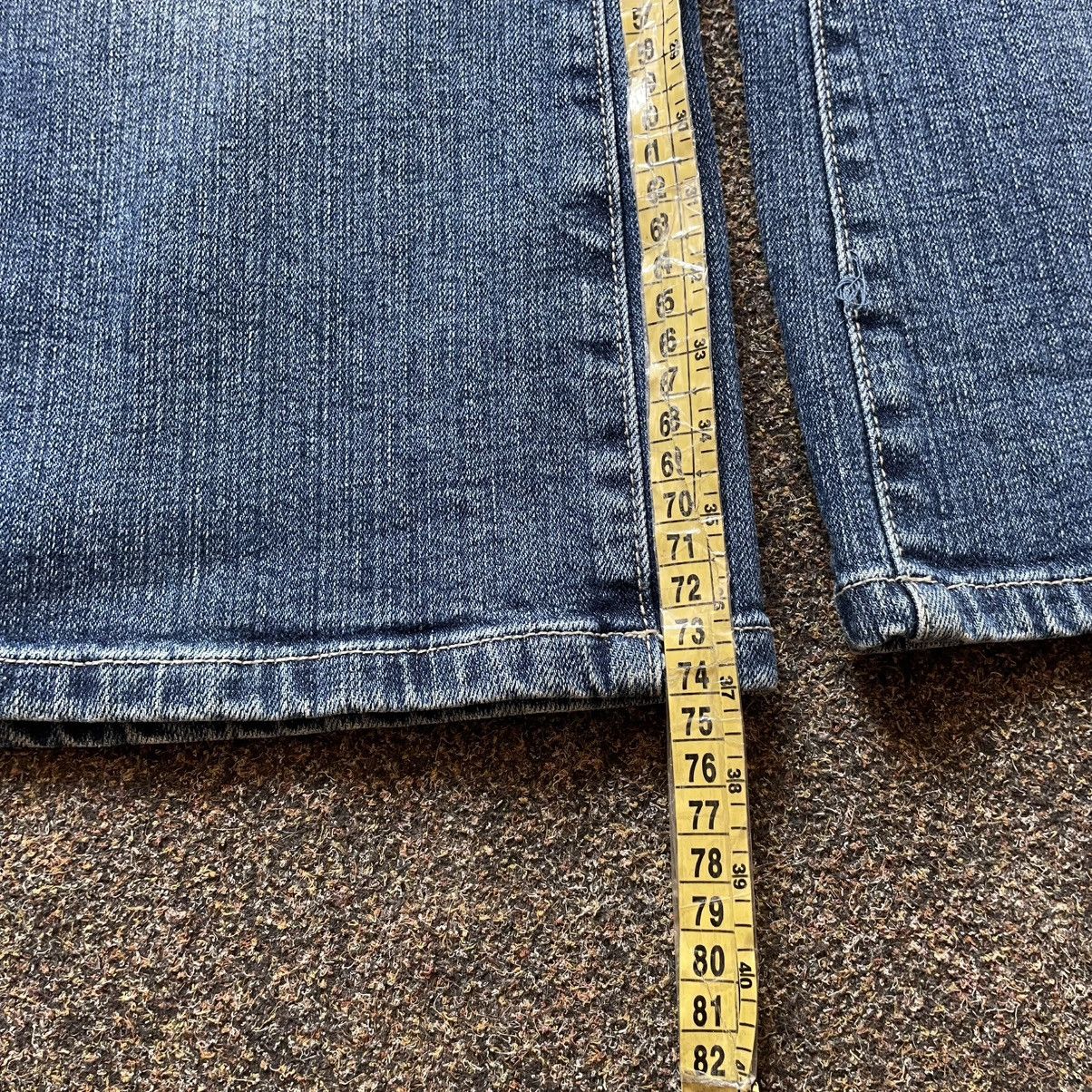 Vintage vintage pants bootcut jeans Y2K flared skulls fade Size 35" - 7 Thumbnail