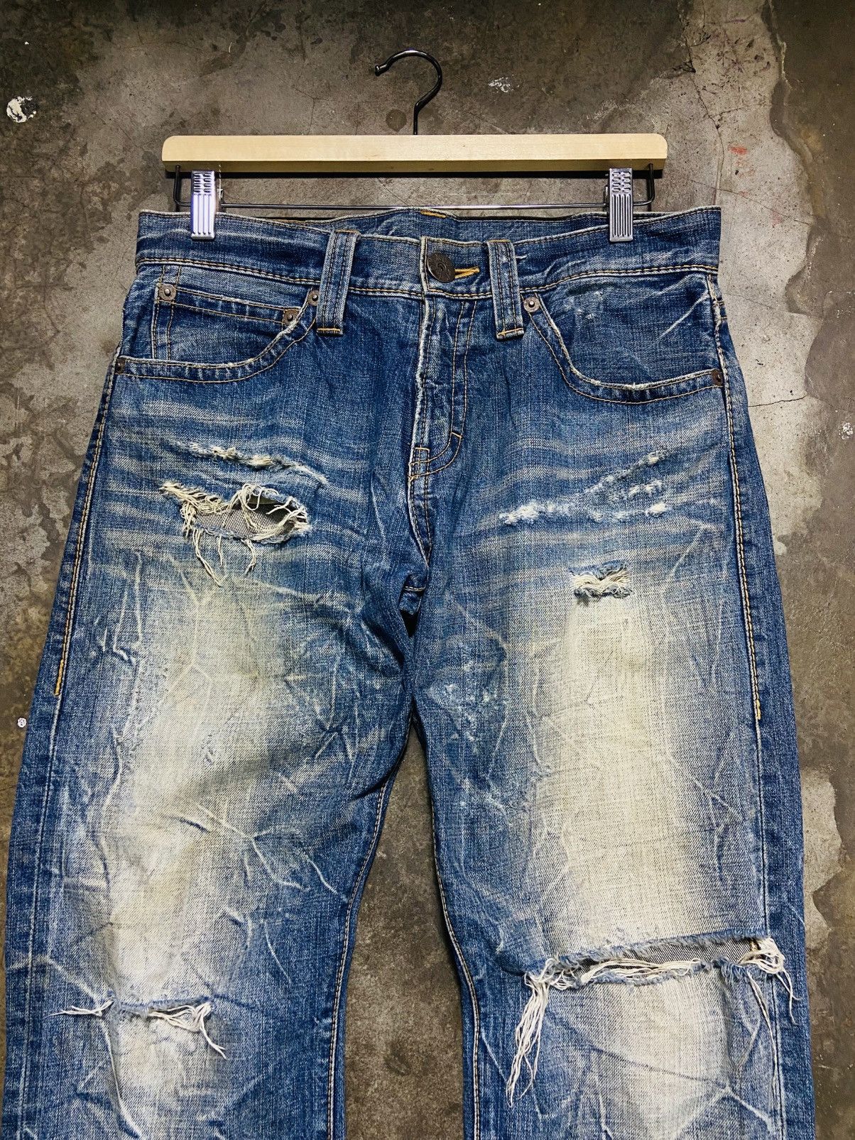 Seditionaries Co & Lu Distressed Flare Jeans Size US 33 - 4 Thumbnail