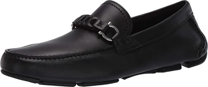 Salvatore Ferragamo o1s1rm0724 Stuart Leather Loafers in Black Size US 12.5 / EU 45-46 - 3 Thumbnail