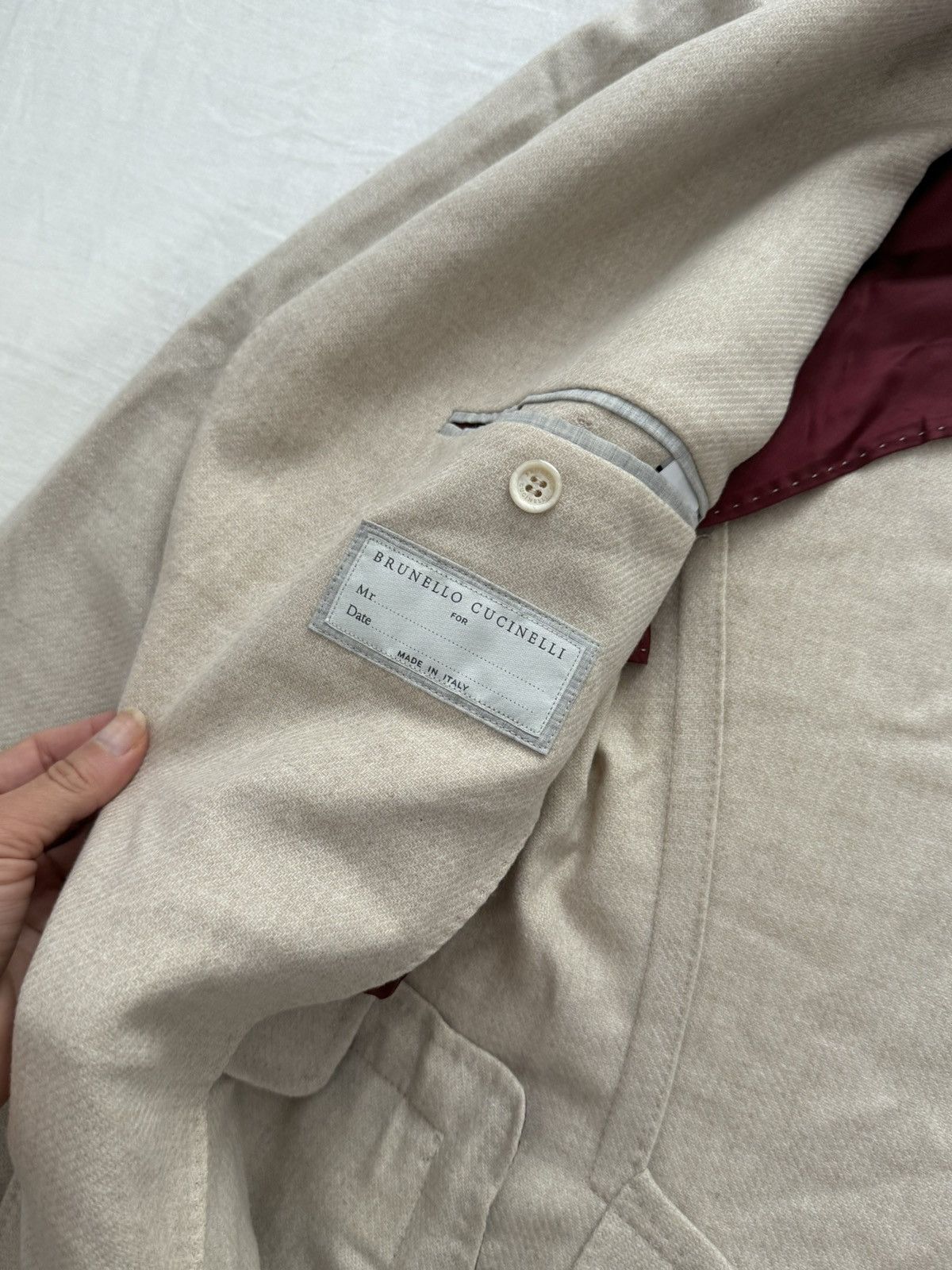 Brunello Cucinelli Brunello cucinelli creme blazer Size 48S - 9 Thumbnail
