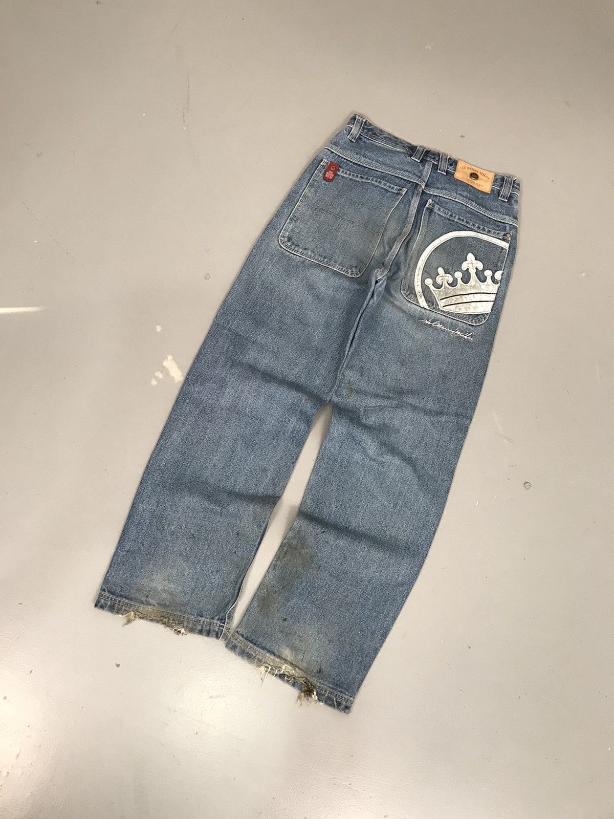 JNCO × Southpole × Vintage Vintage sir Benny miles crown embroidered denim Size US 29 - 2 Thumbnail