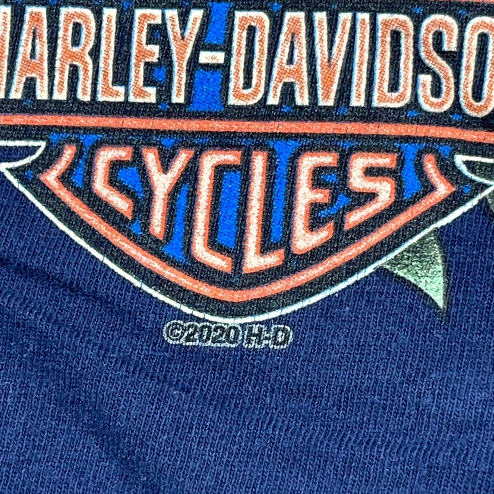 Harley Davidson Harley-Davidson Shirt Men L Blue Bike Week Daytona Tee Tattoo Eagle Biker 80s Grunge Retro Skull Graphic Print T-Shirt Mens Size US L / EU 52-54 / 3 - 7 Thumbnail