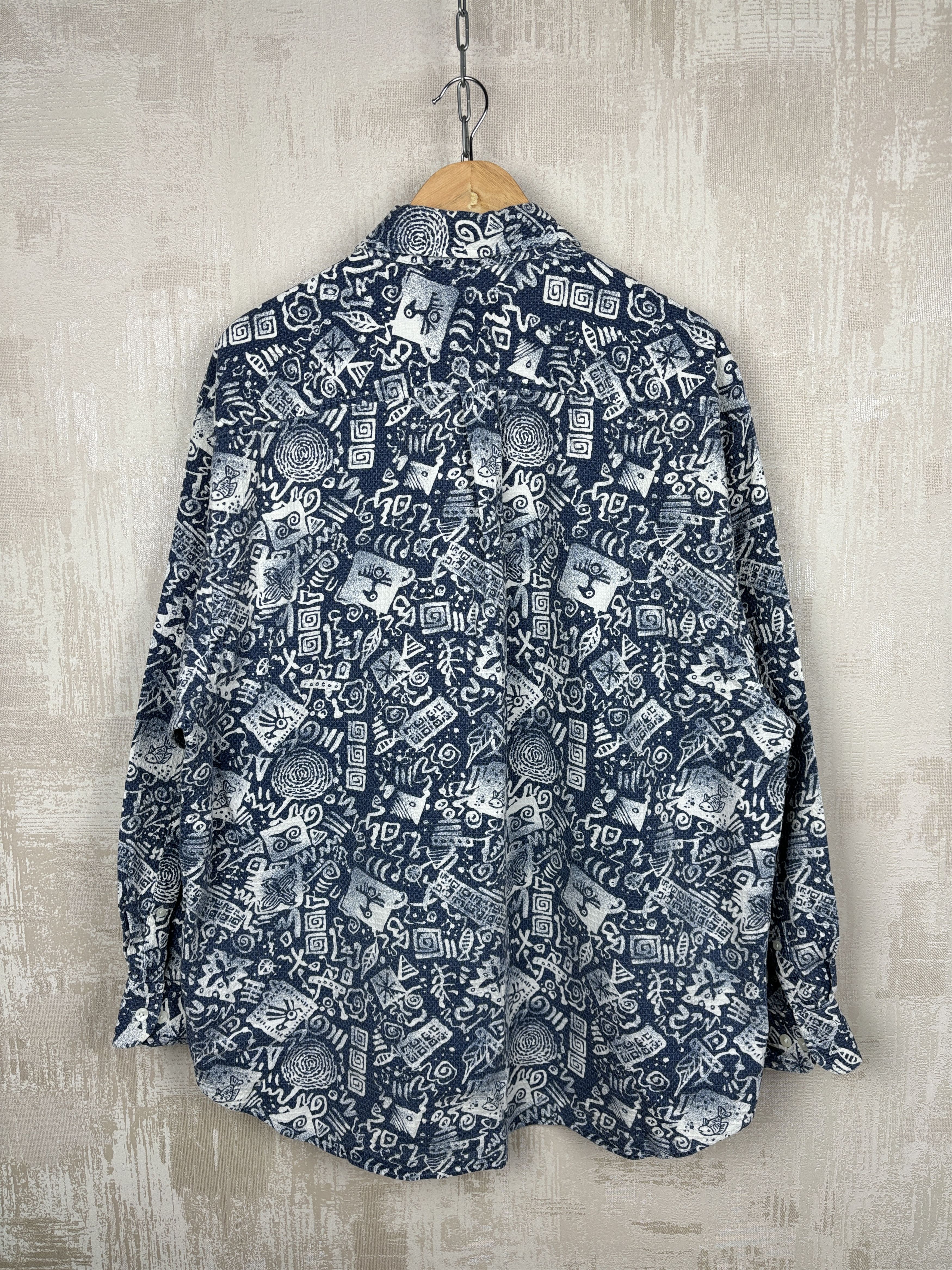 Vintage 90's Vinci Casual Abstract Navajo Style Long Sleeve Shirt Size US XL / EU 56 / 4 - 14 Thumbnail