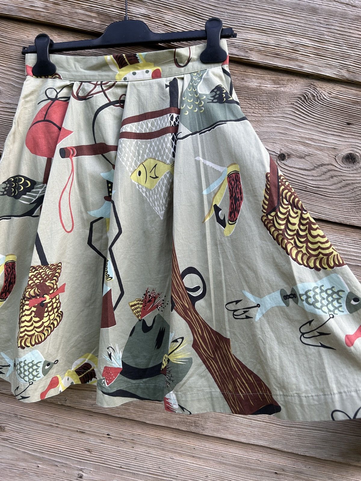 Ne-Net Ne-Net By Issey Miyake Cute Art AOP Midi Skirt Size 1 Size 24" / US 00 / IT 34 - 8 Thumbnail