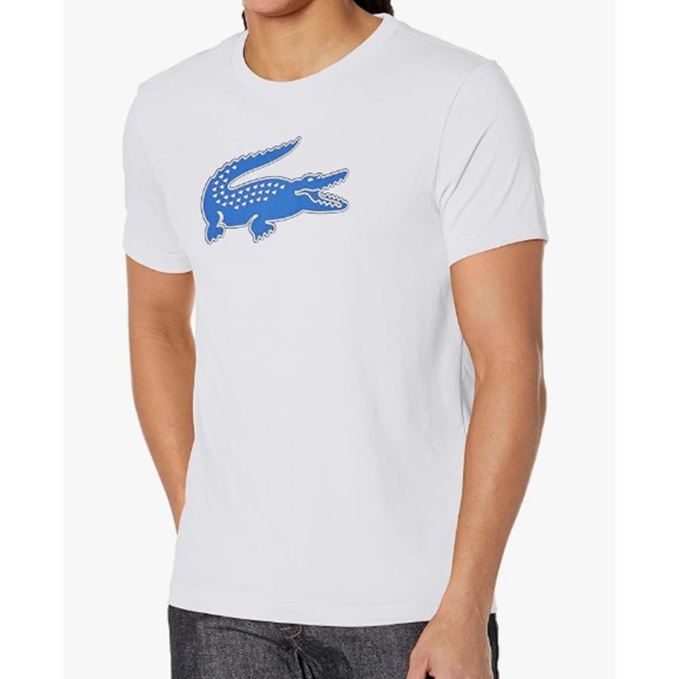 Lacoste Lacoste Mens Regular-fit Ultra Dry Graphic T-Shirt White 2XL Size US XXL / EU 58 / 5 - 1 Thumbnail