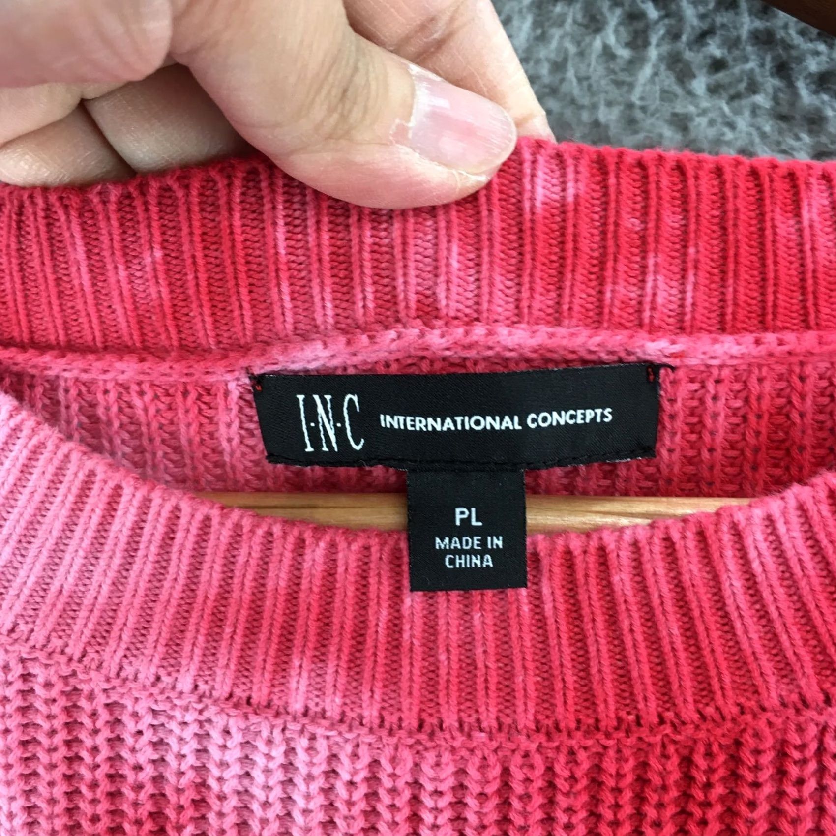 Vintage International Concepts Pullover Sweater Womens Petite L Pink Cotton Knitted Size L / US 10 / IT 46 - 7 Thumbnail