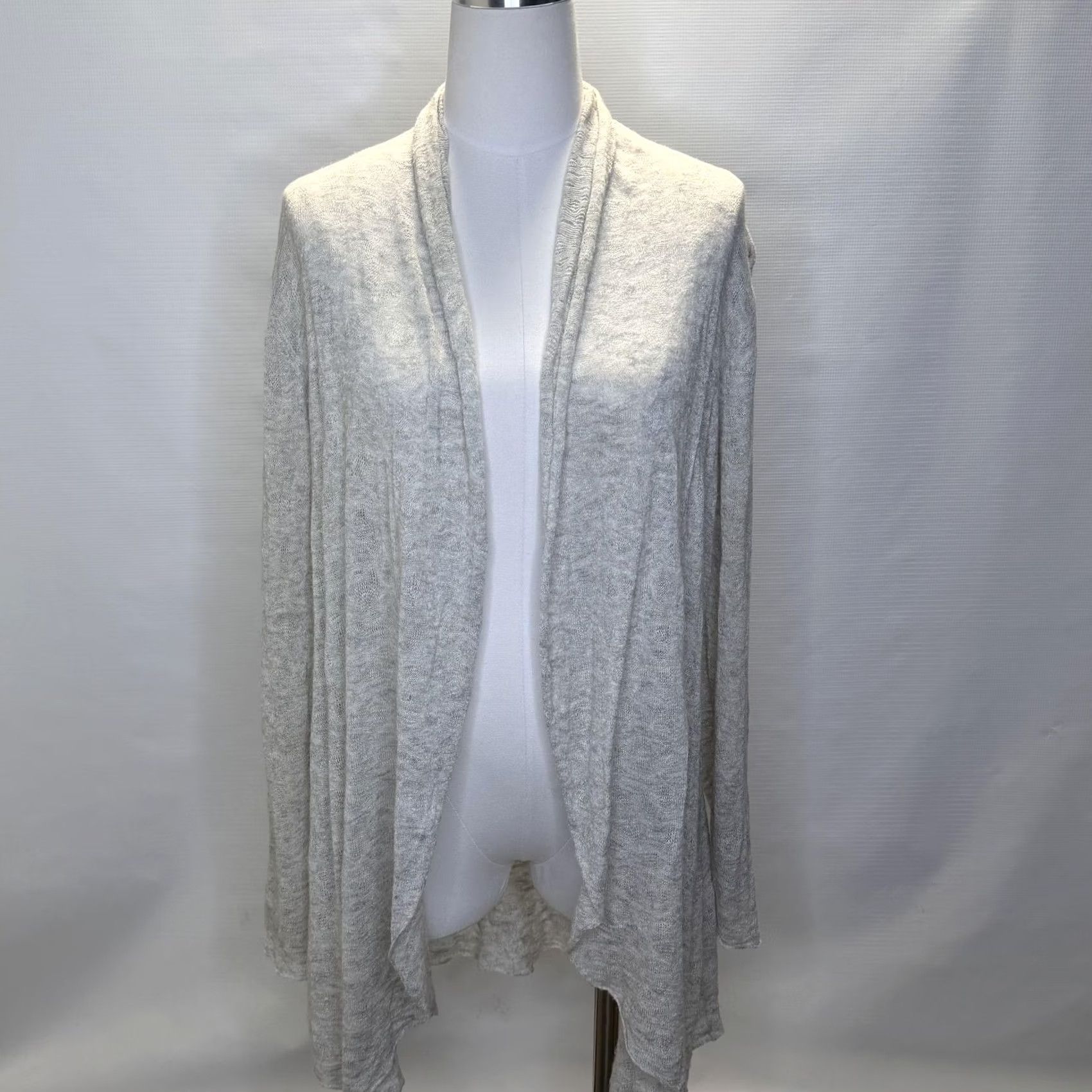 Eileen Fisher VINTAGE Eileen Fisher Cardigan Sweater Womens Large Gray Linen Blend Open Front Draped Size L / US 10 / IT 46 - 2 Thumbnail