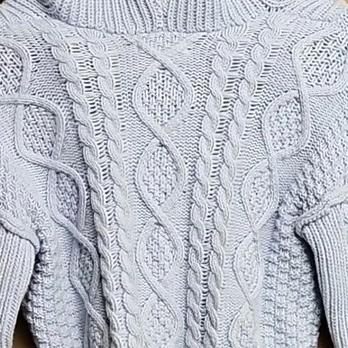 Aeropostale Aéropostale Cable Knit Cropped Hoodie Sweater Womens Small Blue Cotton Blend Size S / US 4 / IT 40 - 7 Thumbnail