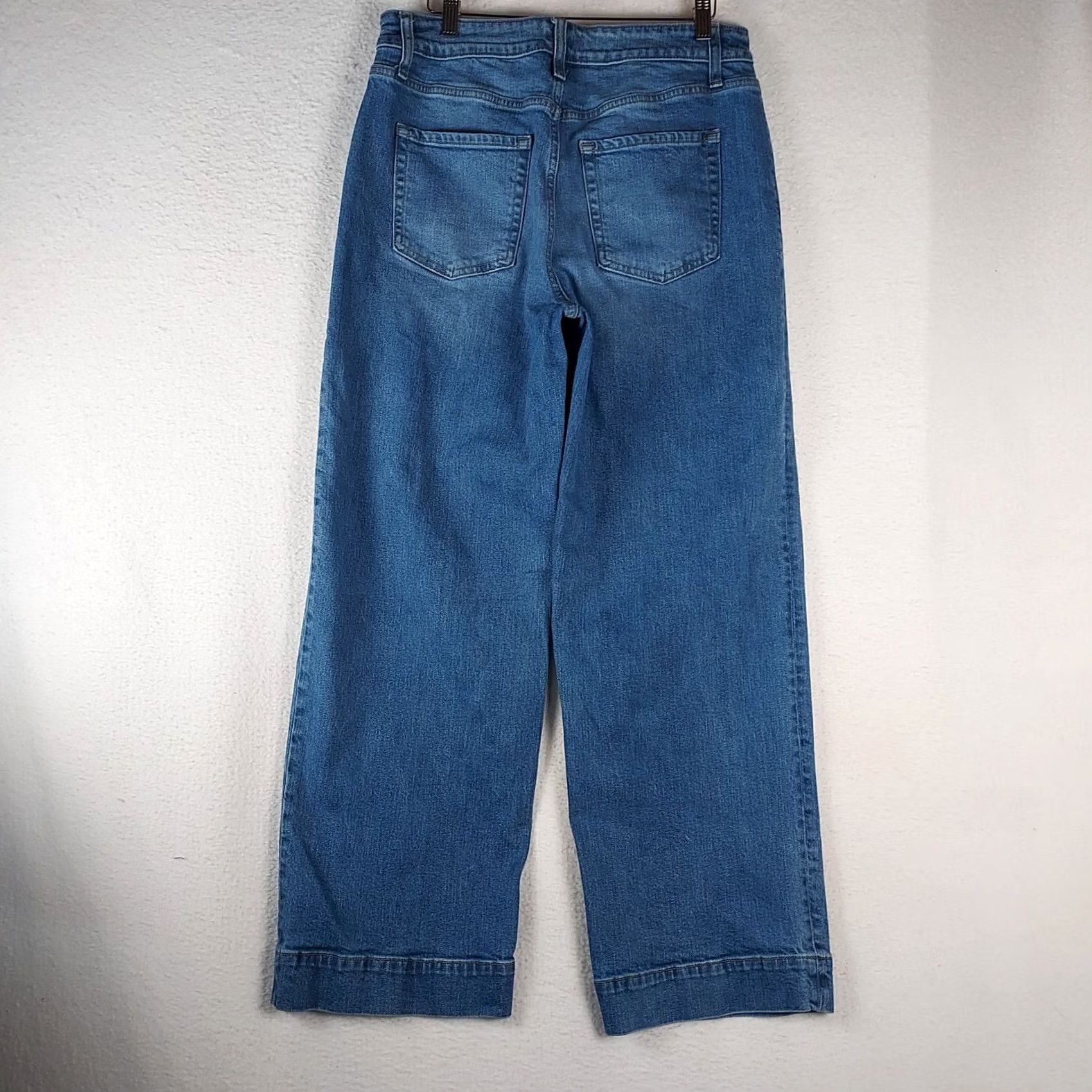 Vintage Maurices High Rise Wide Leg Jeans Women Size 12 Short Medium Wash Denim Blue 5-Pocket Regular VNTG? Size 34" / US 12 / IT 48 - 2 Thumbnail