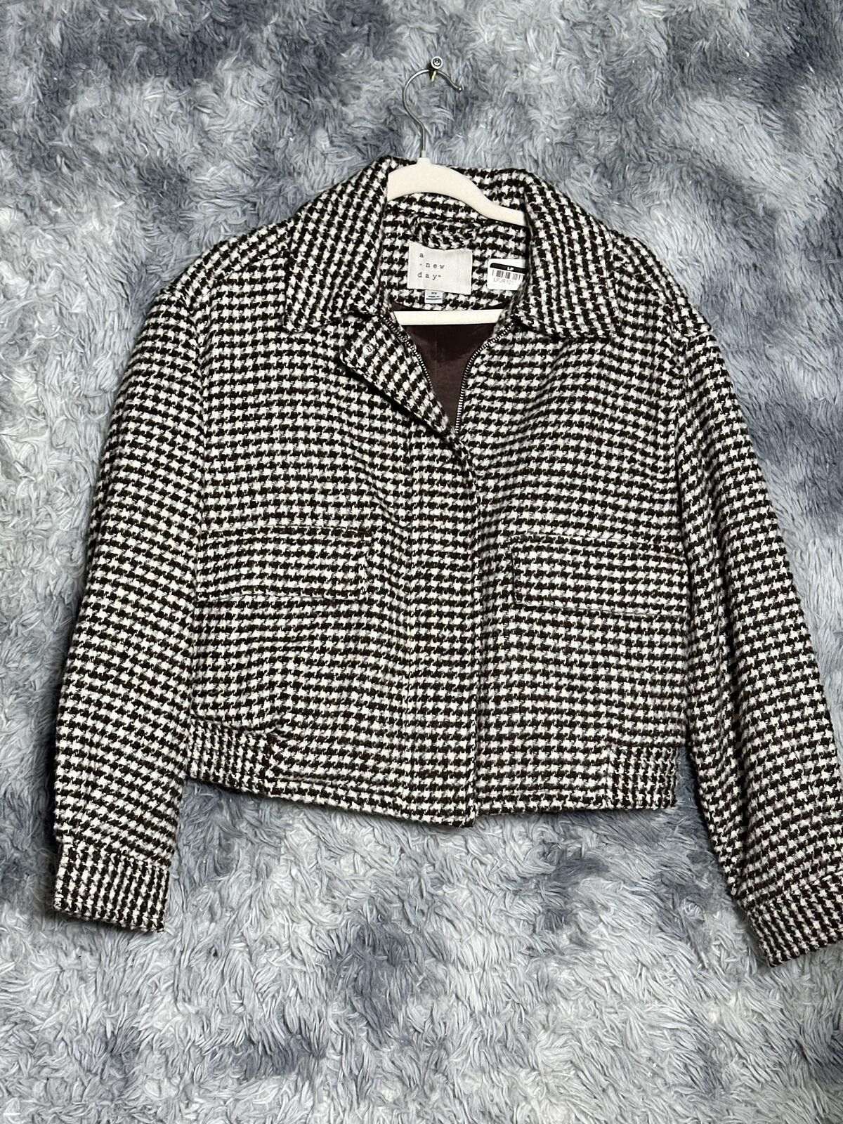Other A new day White Houndstooth Cropped Jacket Size XS / US 0-2 / IT 36-38 - 1 Thumbnail