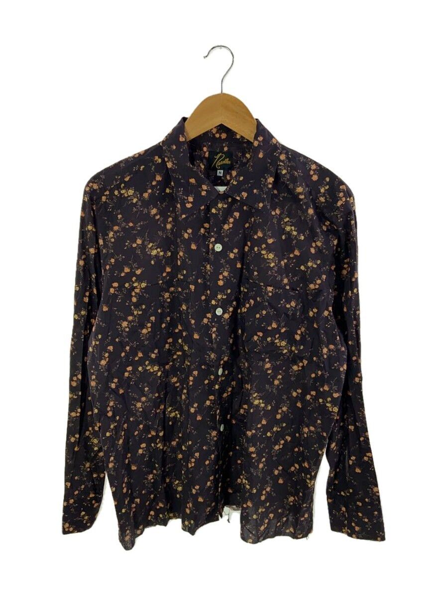 Shirt Long sleeve Cotton Floral pattern Cut Off Bottom Brown