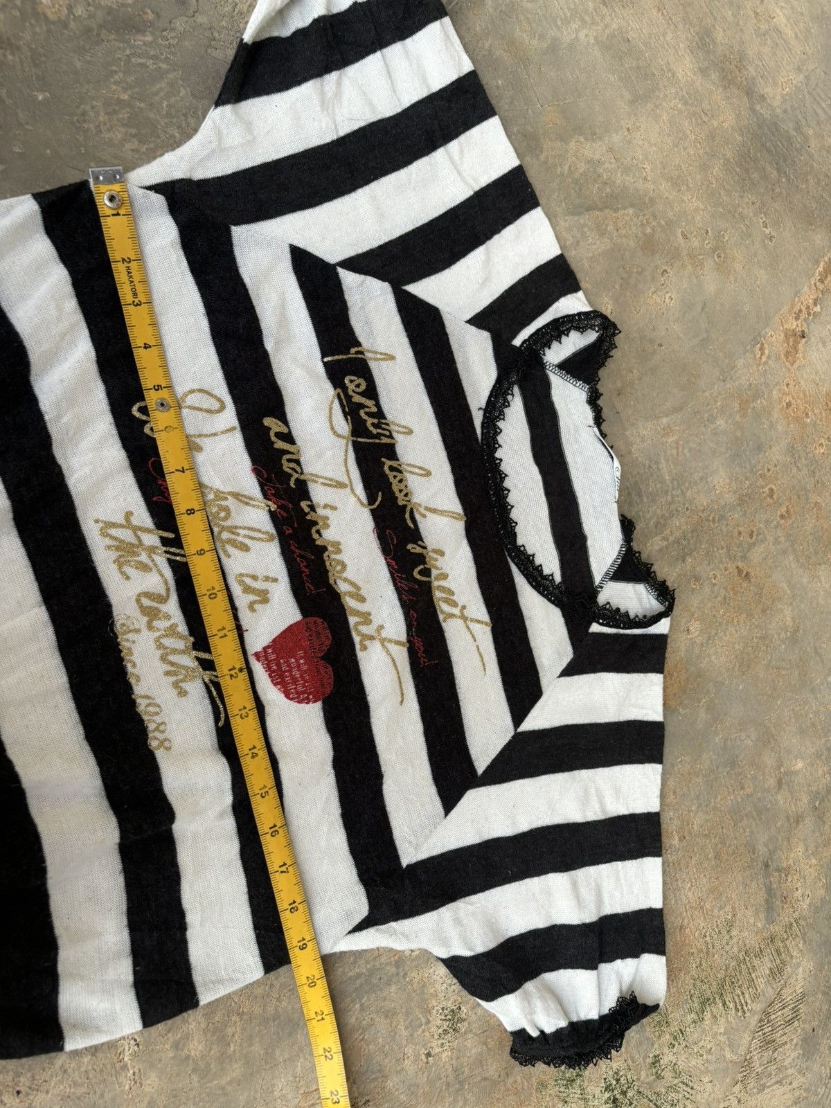 Hysteric Glamour Y2k Opium Sue Stripe Women's Tshirt Size ONE SIZE - 9 Thumbnail