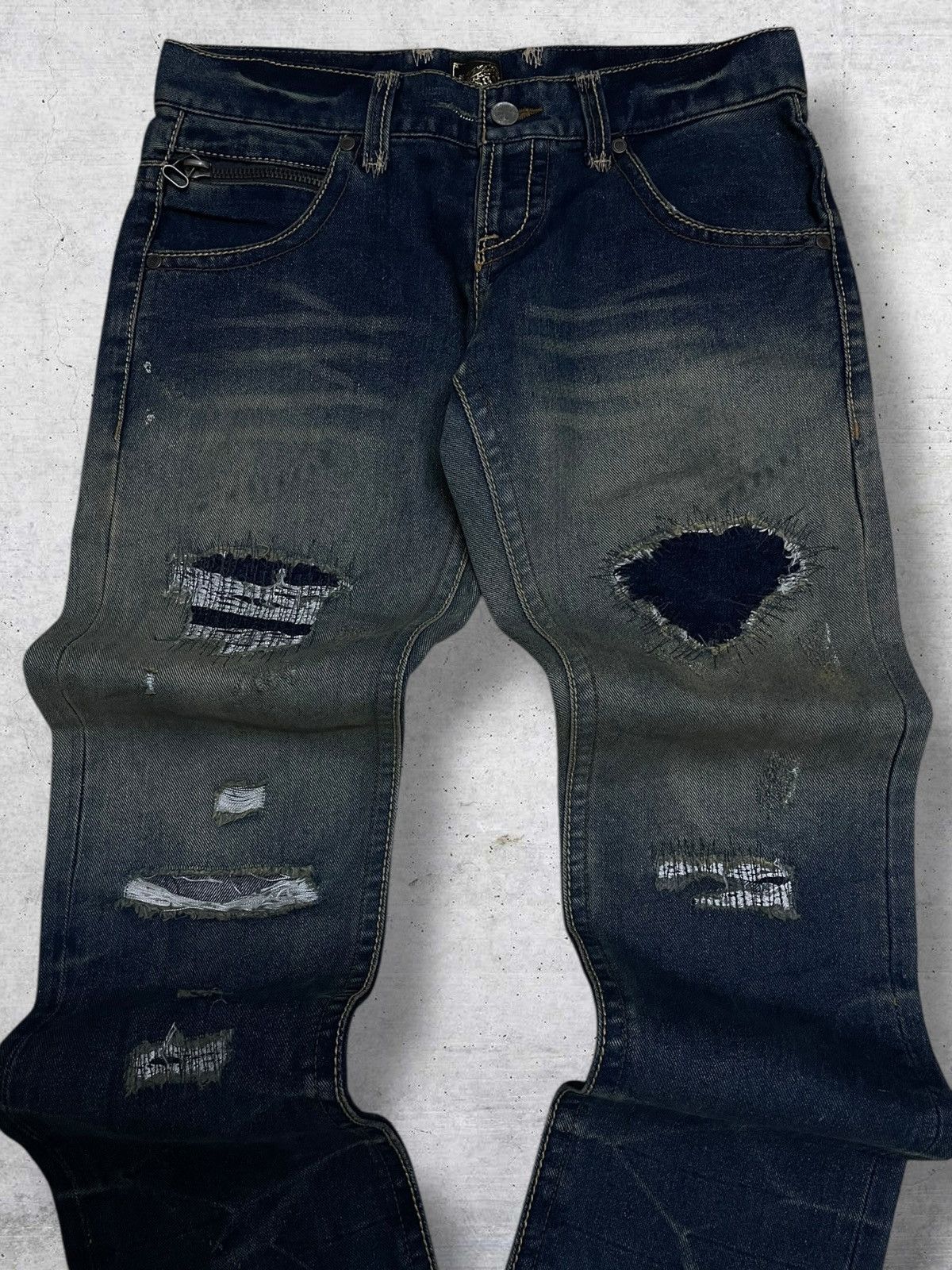 GOSTAR DE FUGA VINTAGE LAND EDGE 90S JAPAN RUGGED HEAVY DISTRESSING DENIM Size US 32 / EU 48 - 4 Thumbnail