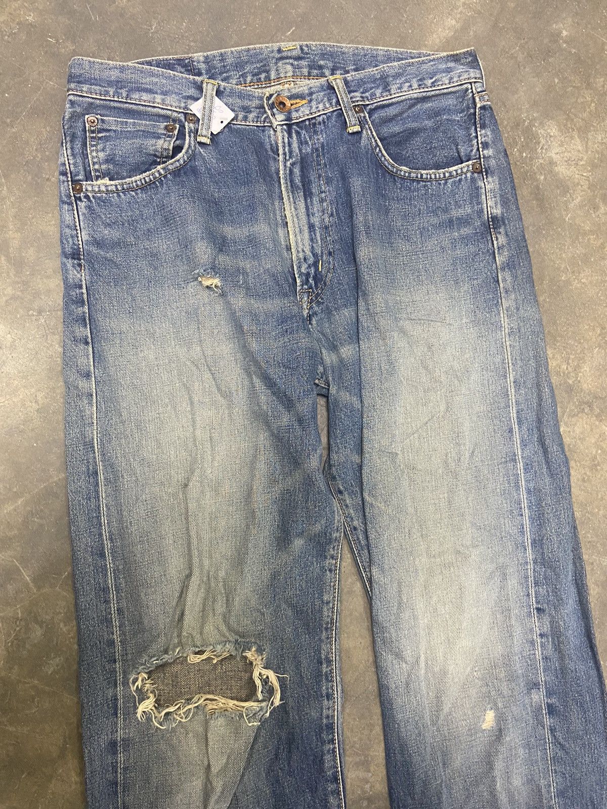 Beauty Beast 🔥 Flare🔥🔥🔥 Vintage Edwin 505X selvedge jeans distressed Size US 31 - 3 Thumbnail