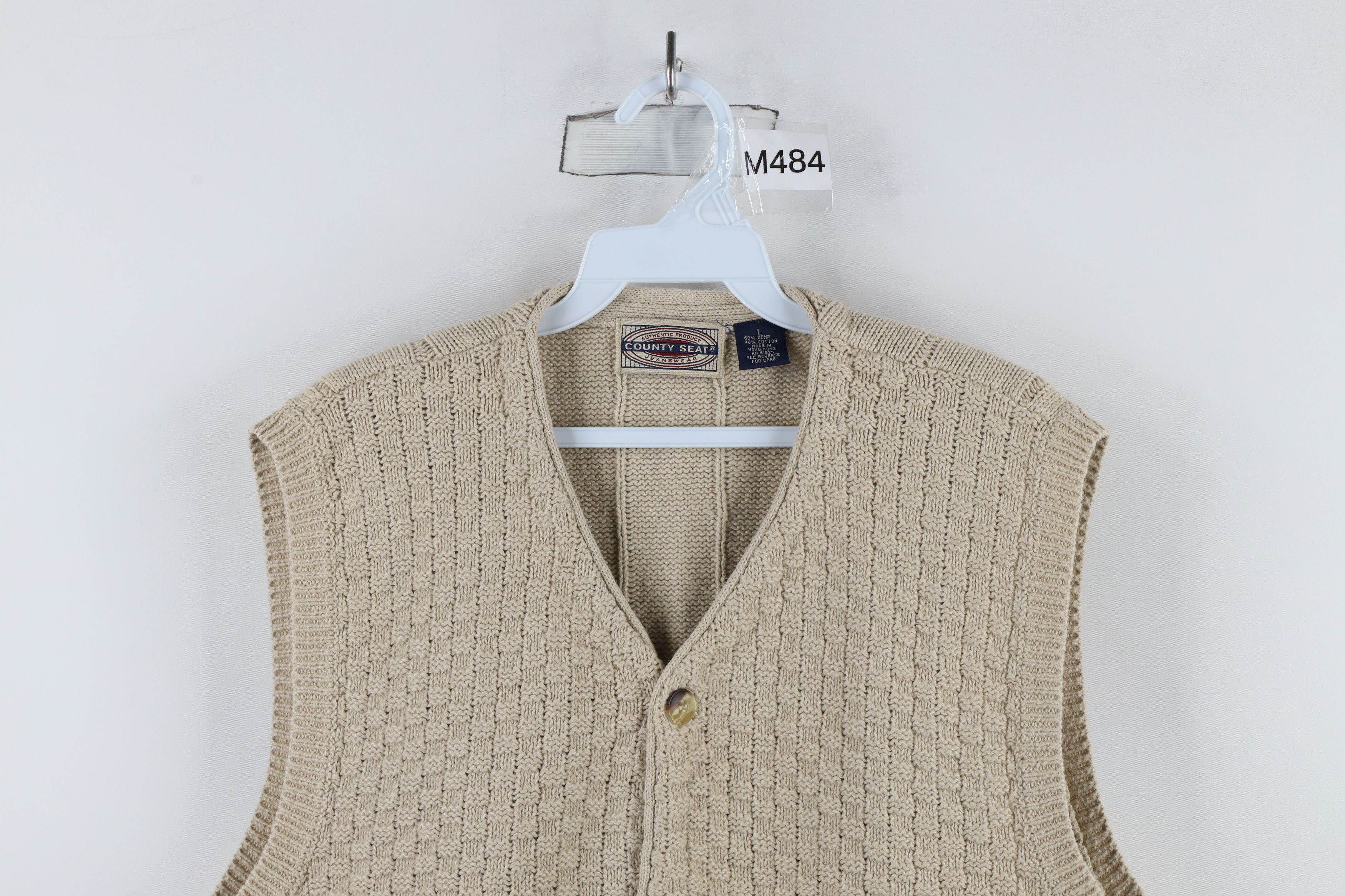 Vintage Vintage 90s Streetwear Hemp Blend Cross Weave Sweater Vest Size US L / EU 52-54 / 3 - 2 Thumbnail