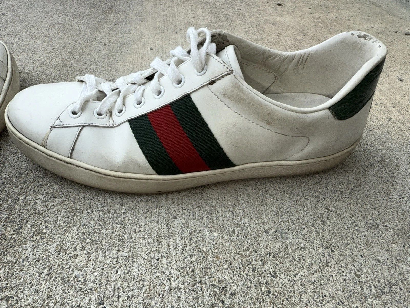Gucci Gucci Ace Sneakers 9.5 White Leather Low 386750 Size US 9.5 / EU 42-43 - 7 Thumbnail