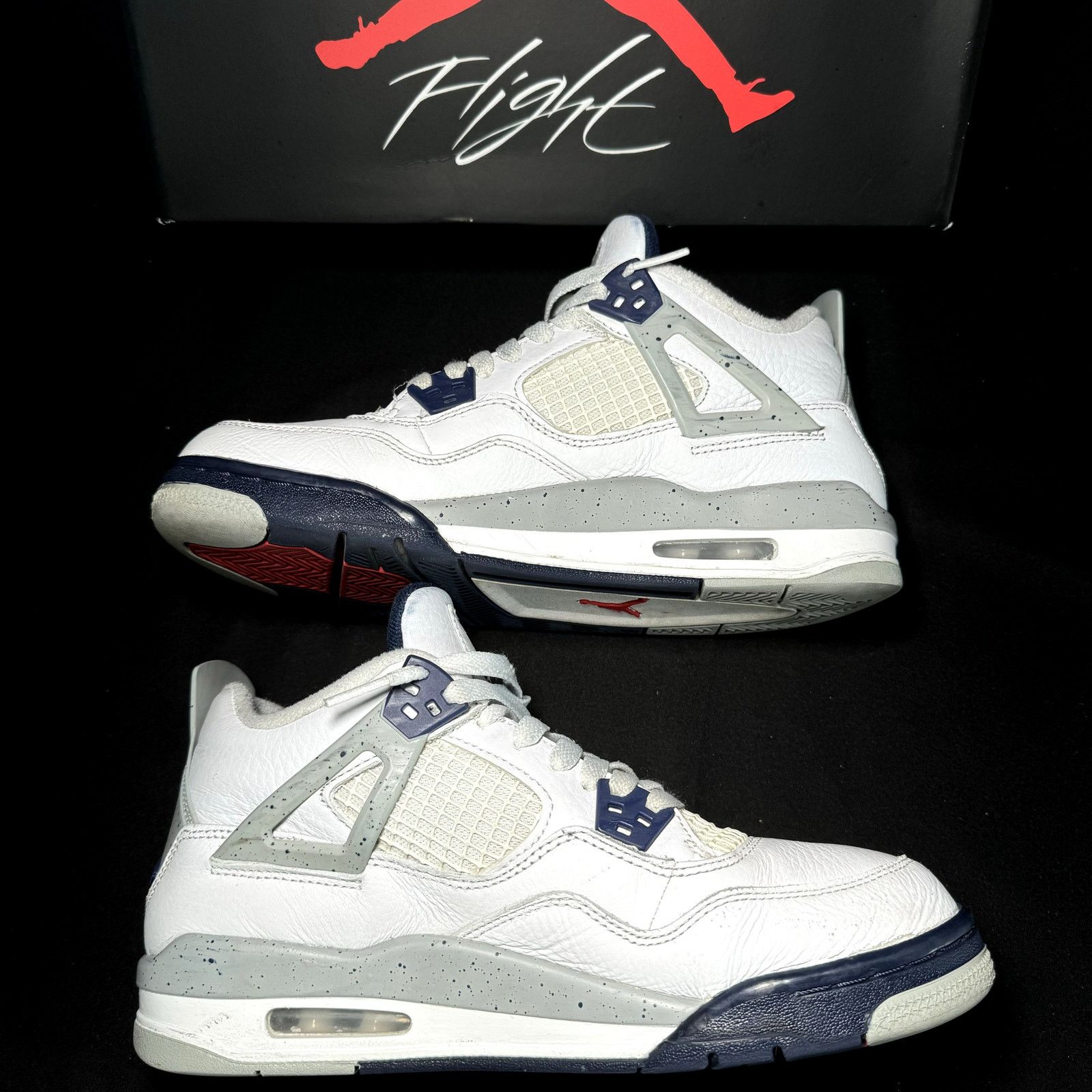 Jordan Brand × Nike Size 7 - Nike Air Jordan 4 Retro GS Midnight Navy 2022 Shoes Size US 7 / EU 40 - 3 Thumbnail