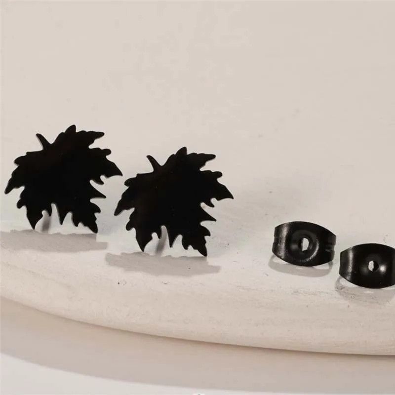Jewelry Maple Leaf Stud Earrings Charm Earring Gift Size ONE SIZE - 1 Preview