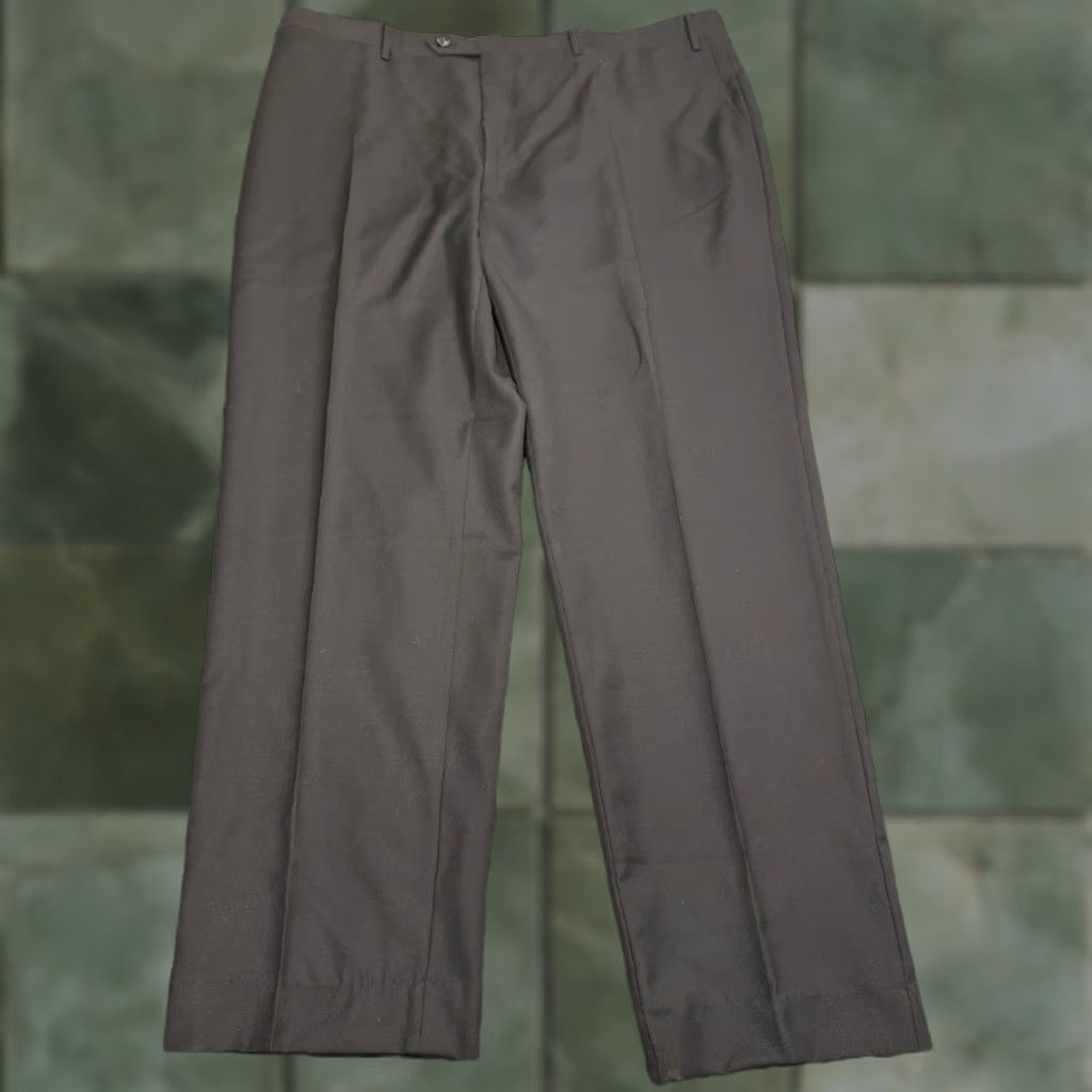 Canali VINTAGE Canali Men's Dress Pants Wool Solid Black Size 40 Classic Fit Italy 30.5in Size US 40 / EU 56 - 1 Thumbnail