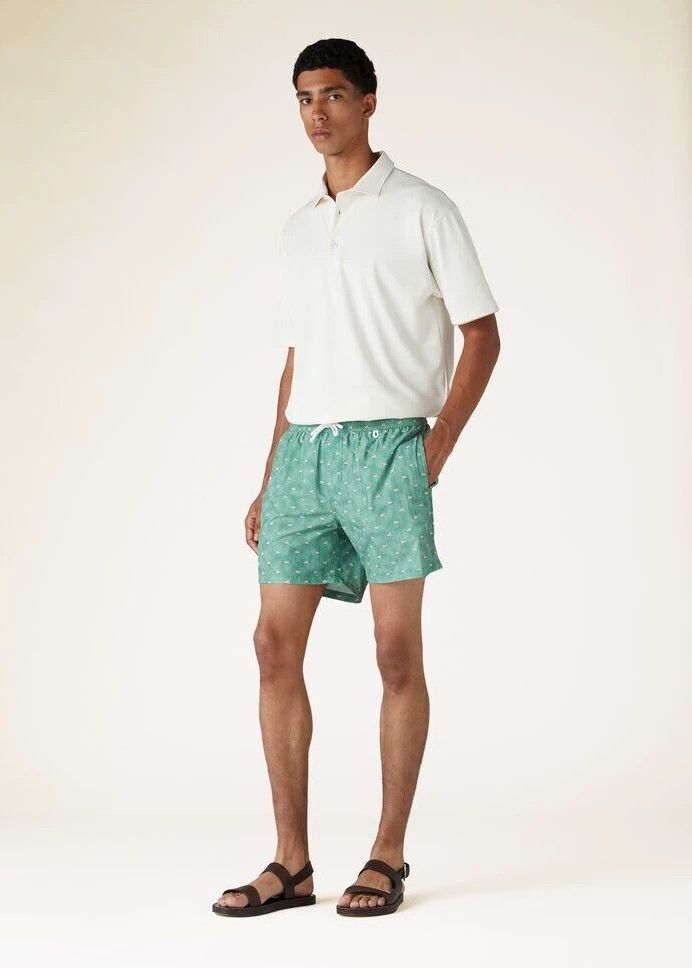 Loro Piana LORO PIANA sizeS Blue and white boat pattern beach shorts Size US 32 / EU 48 - 5 Thumbnail