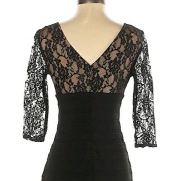 Adrianna Papell Adrianna Papell Black Lace Illusion Bodycon Dress Sz 4P Cock Size S / US 4 / IT 40 - 7 Thumbnail