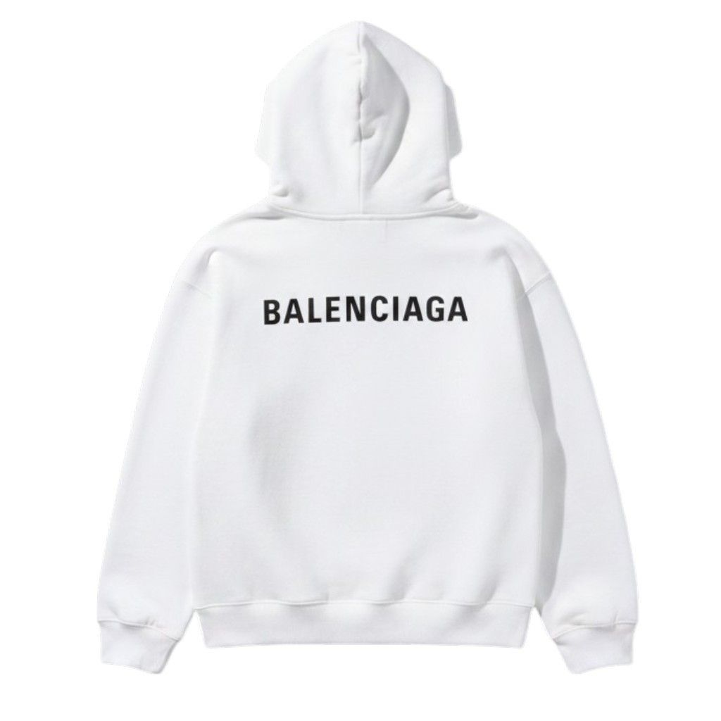 Balenciaga Balenciaga 'Back Logo' White Hoodie Size US M / EU 48-50 / 2 - 1 Preview