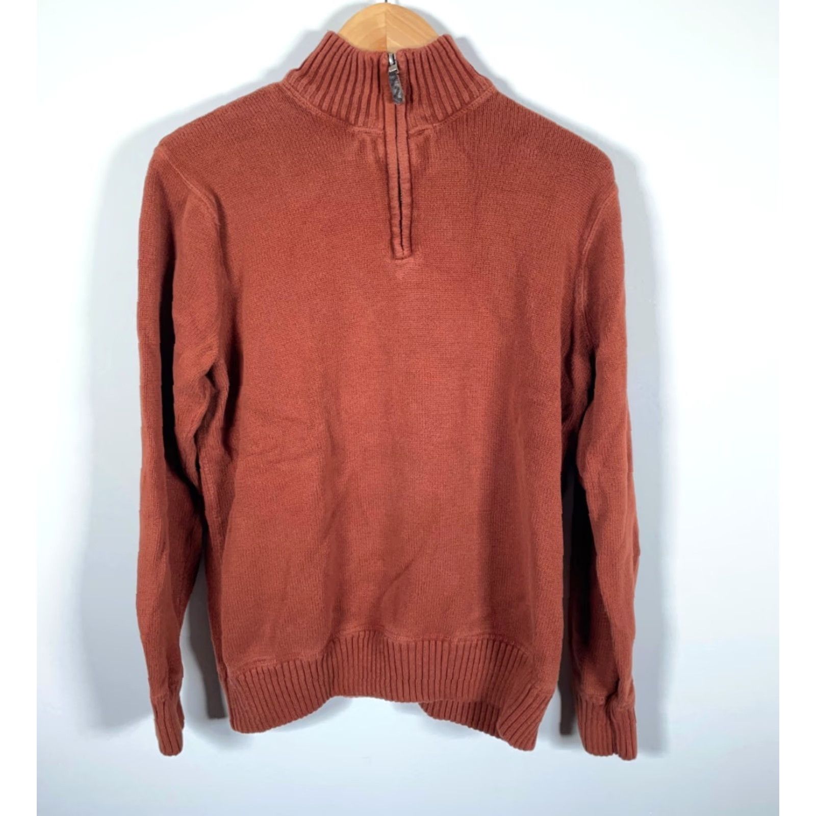 Eddie Bauer VINTAGE Eddie Bauer Sweater Mens Large Burnt Orange 1/4 Zip Chunky Cotton Knit Size US L / EU 52-54 / 3 - 2 Thumbnail