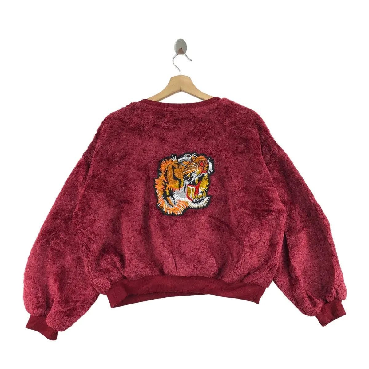 Vintage Vtg SUKAJAN JAPAN TIGER Embroidered Fleece Sweatshirt Size XL / US 12-14 / IT 48-50 - 1 Thumbnail