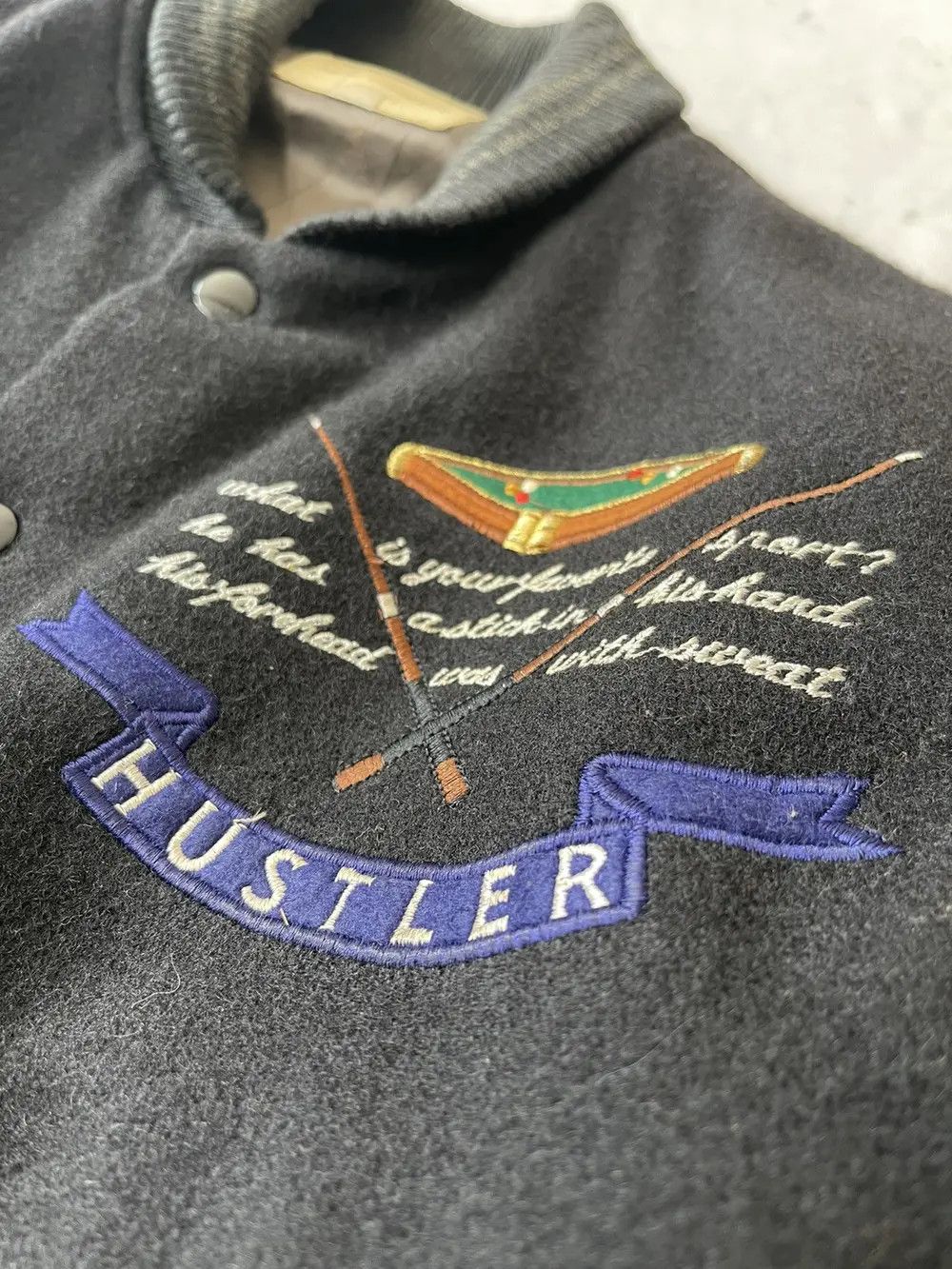 Vintage HUSTLER NEW YORK LEGEND VARSITY JACKET Size US L / EU 52-54 / 3 - 10 Thumbnail