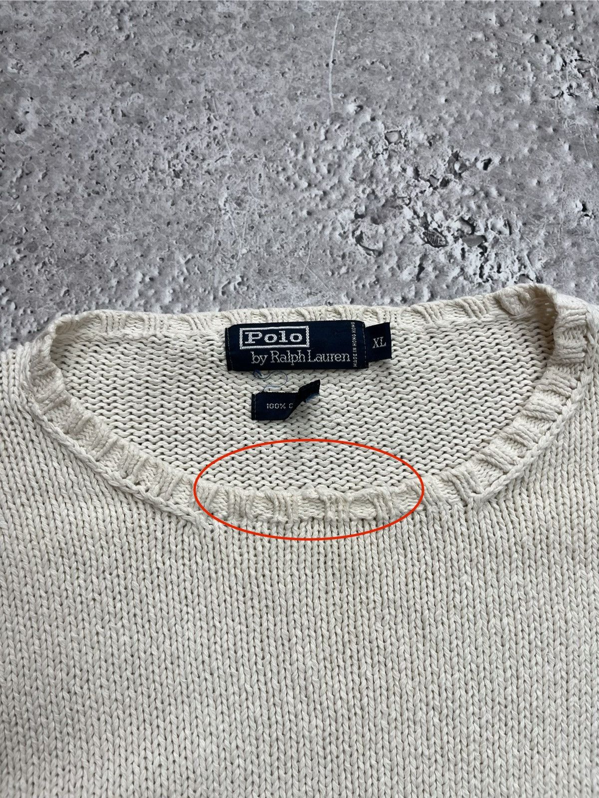 Polo Ralph Lauren Vintage Polo Ralph Lauren Men’s Knit Sweater XL Cream Cotton Size US XL / EU 56 / 4 - 5 Thumbnail