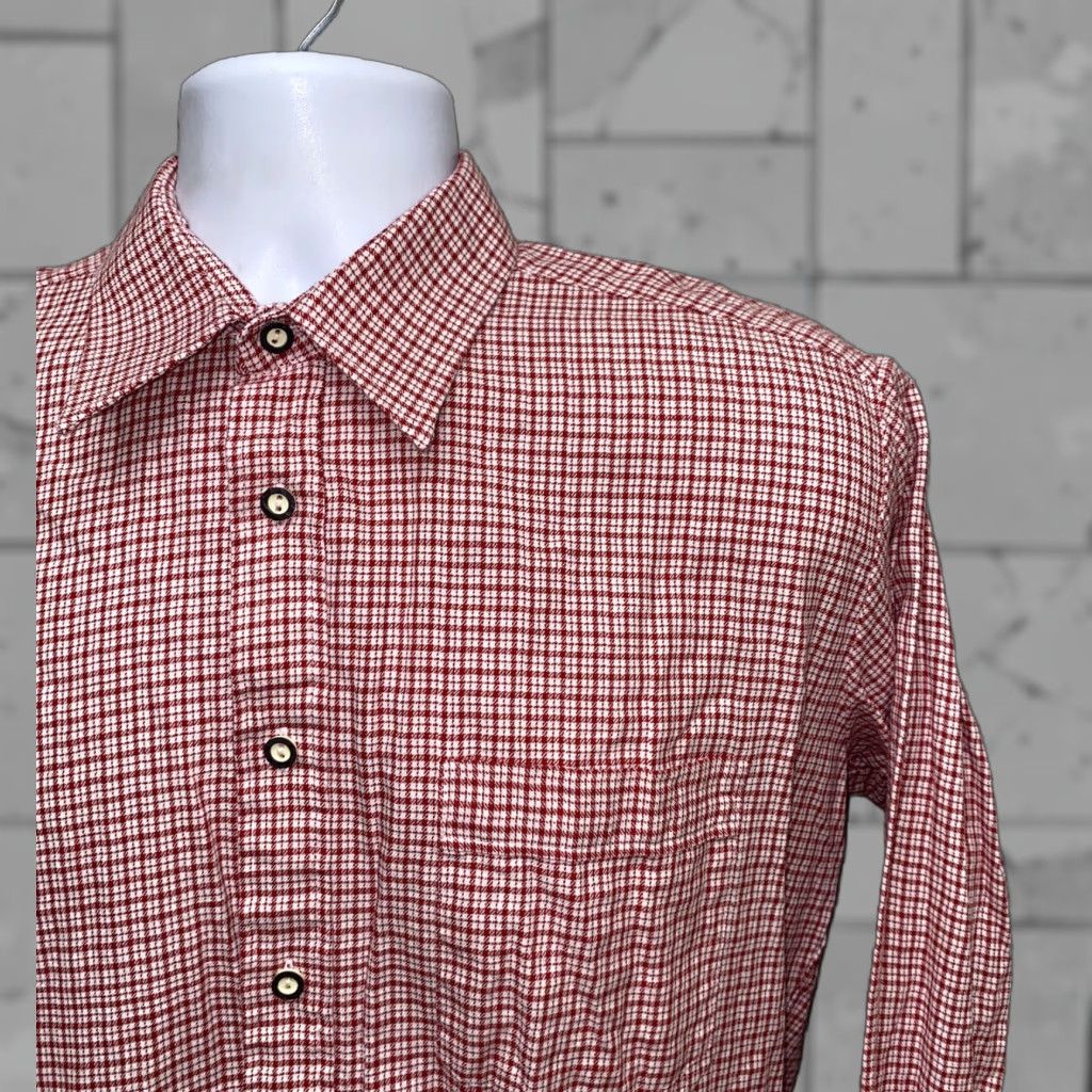 Vintage Hammerschmid Shirt Mens Red/White Checkered Long Sleeve Button Front Sz 40/M Size US L / EU 52-54 / 3 - 1 Thumbnail
