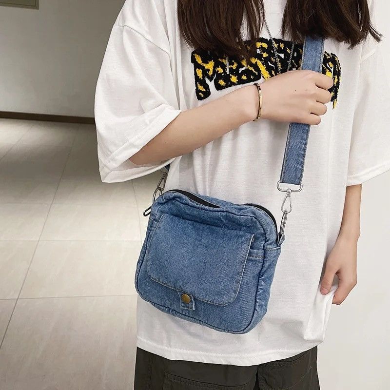 Japanese Brand Denim Crossbody Bag Size ONE SIZE - 1 Thumbnail