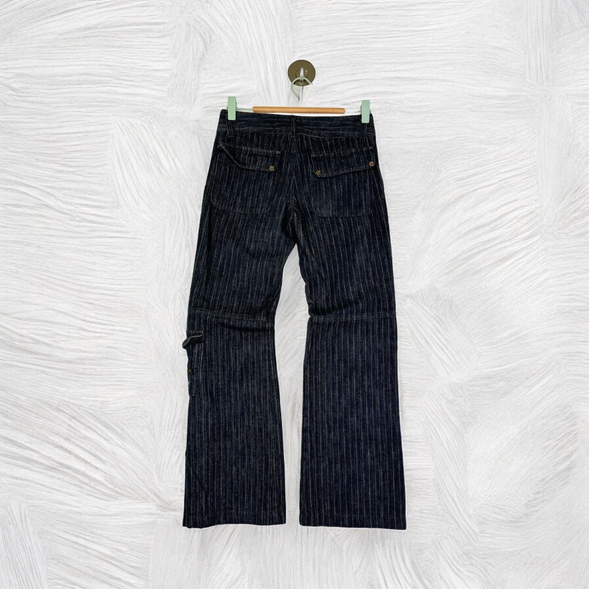 If Six Was Nine × Japanese Brand × Le Grande Bleu (L.G.B.) FLARE RU JEANS COLOR STRIPED MULTIPLE POCKET CARGO Size US 27 - 1 Thumbnail