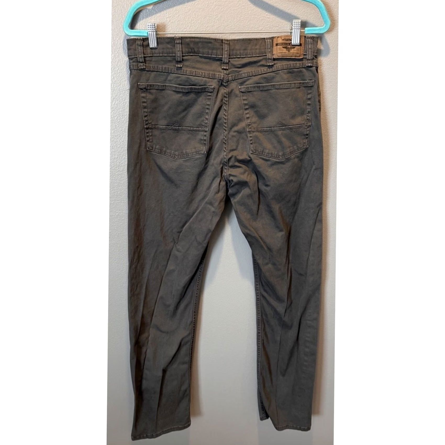Wrangler Mens Wrangler Gray Denim Chino Pants Straight Fit 34x34 Size US 34 / EU 50 - 2 Thumbnail