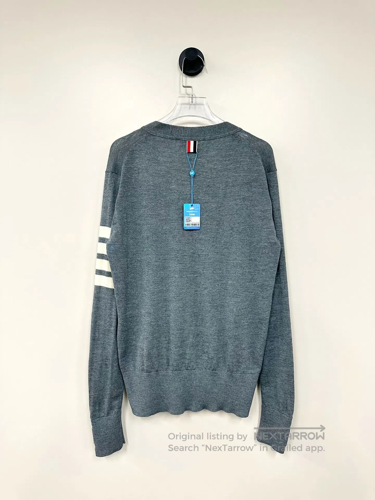 Thom Browne Thom Browne Grey Classic Four-stripe Knit Cardigan| Size US S / EU 44-46 / 1 - 2 Thumbnail